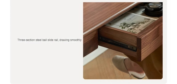 Premium Black Walnut, Ash & Oak Solid Wood Modern Writing Desk - Home Office Furniture for Work & Study | Ergonomic Design for Comfort & Productivity