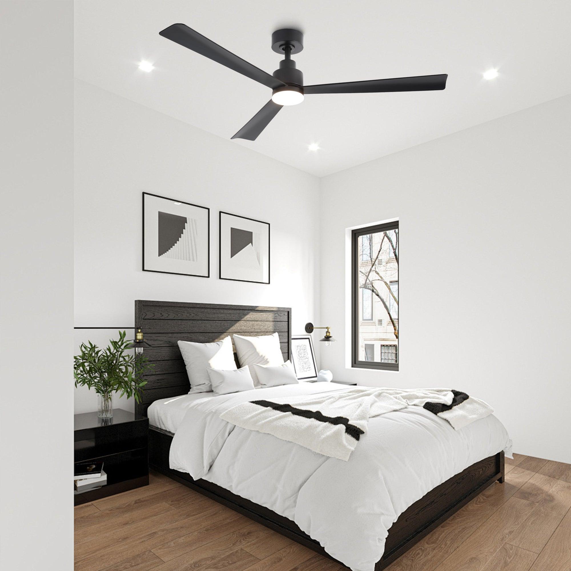 52 Inch Dinah Modern Ceiling Fan with Remote Control & LED Light - Perfect for Living Room, Bedroom, and Office Cooling