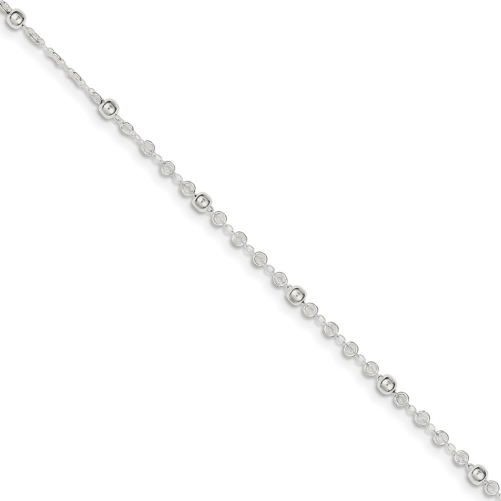925 Sterling Silver Adjustable Ankle Bracelet with 1 Inch Extension Chain - Perfect for Beach, Summer Outfits & Boho Fashion Accessories