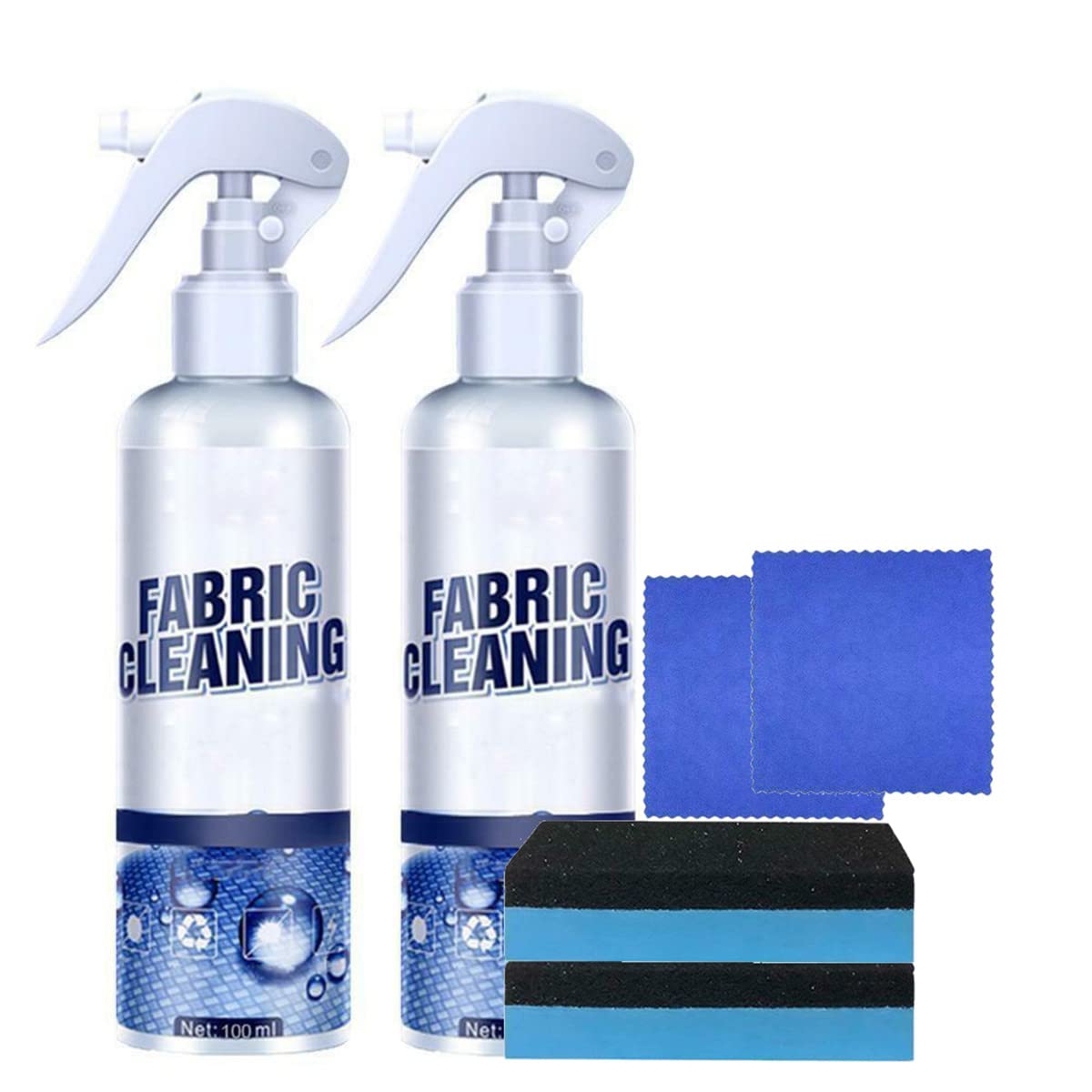 Shima Foam Cleaner Spray - Multifunctional Car Interior Cleaner for Leather, Fabric Seats & Ceiling Stains | 2-Pack (100ml Each) | Perfect for Car Detailing, Upholstery & Home Use
