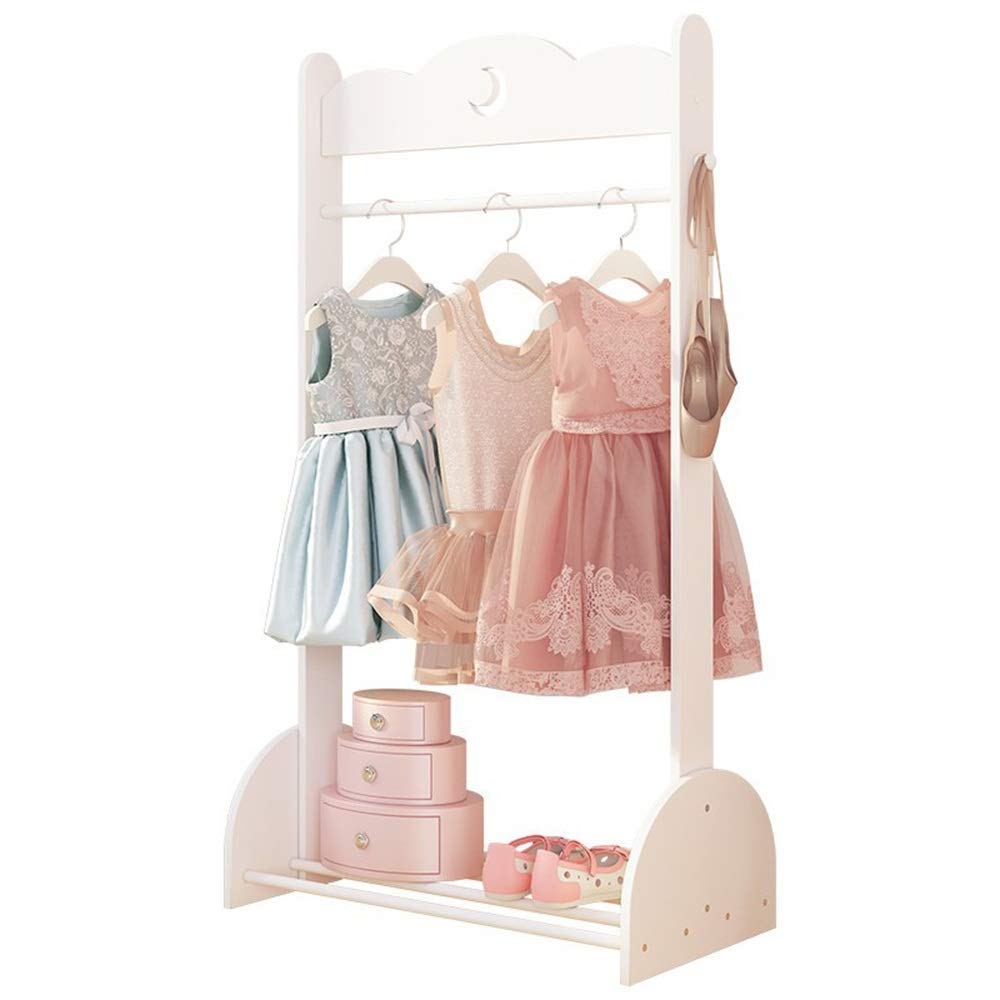 White 67.5x35x120cm KXA Kids Clothes Rack - Sturdy Garment Organizer for Toddler Bedroom, Laundry Room & Costume Storage - Space-Saving Hanging Solution for Clothes, Dresses & Accessories