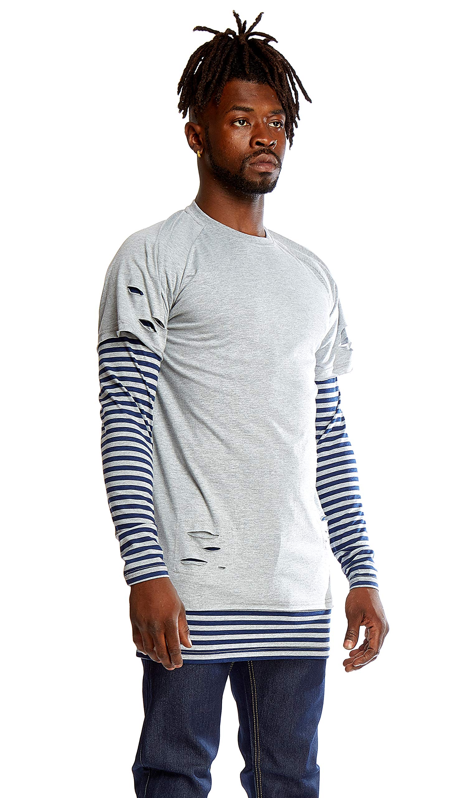 Bleecker & Mercer Men's Hip Hop Streetwear T-Shirt - Longline Scoop Bottom Tee for Hipster Fashion | Perfect for Casual Wear, Urban Street Style & Music Festivals