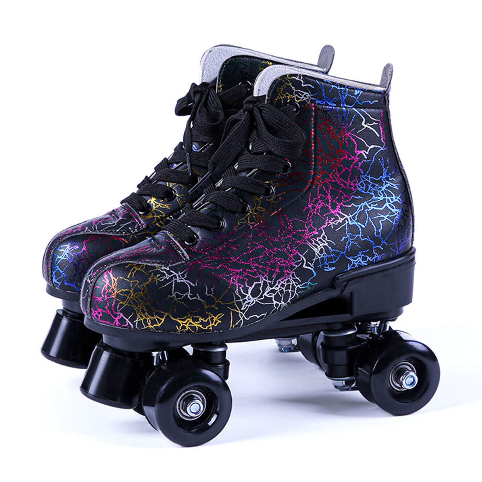 Women's & Girls' Light Up Roller Skates - Classic Outdoor Roller Skates for Adults, Men & Unisex with LED Wheels | Perfect Gift for Beginners & Recreational Sports | Black Color (US Size 8 / EU 42) | Great for Park Skating, Fitness, and Fun Outdoor Activities