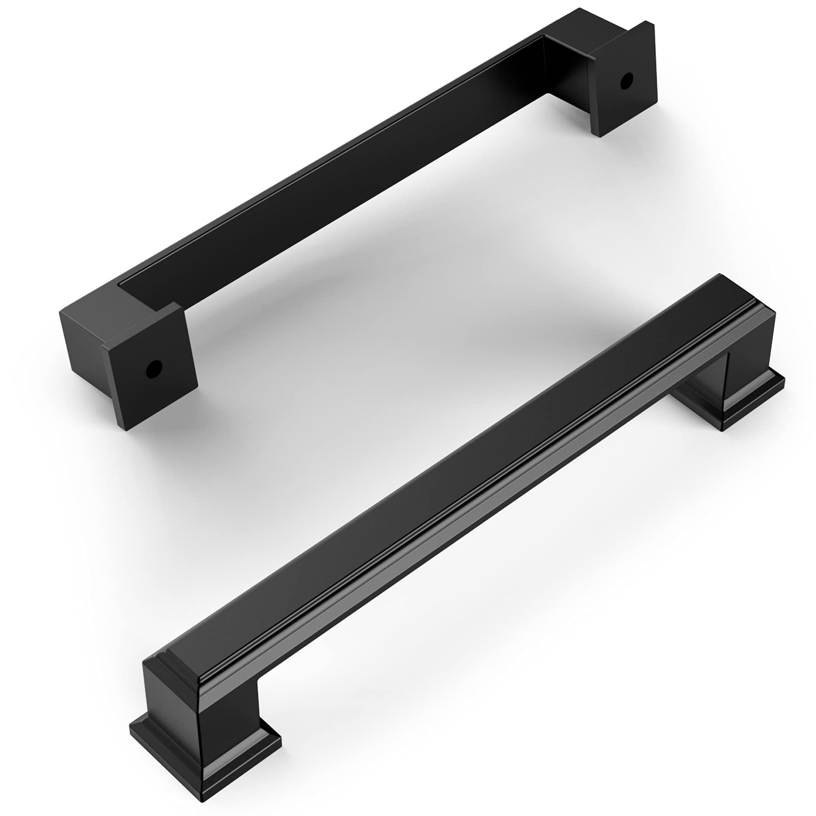 Amerdeco 30 Pack Matte Black Cabinet Pulls 5 Inch (128mm) Hole Center - Modern Kitchen & Bathroom Cabinet Handles, Dresser Drawer Pulls for Home Furniture Upgrade | Easy Installation, Durable Hardware ZH0001