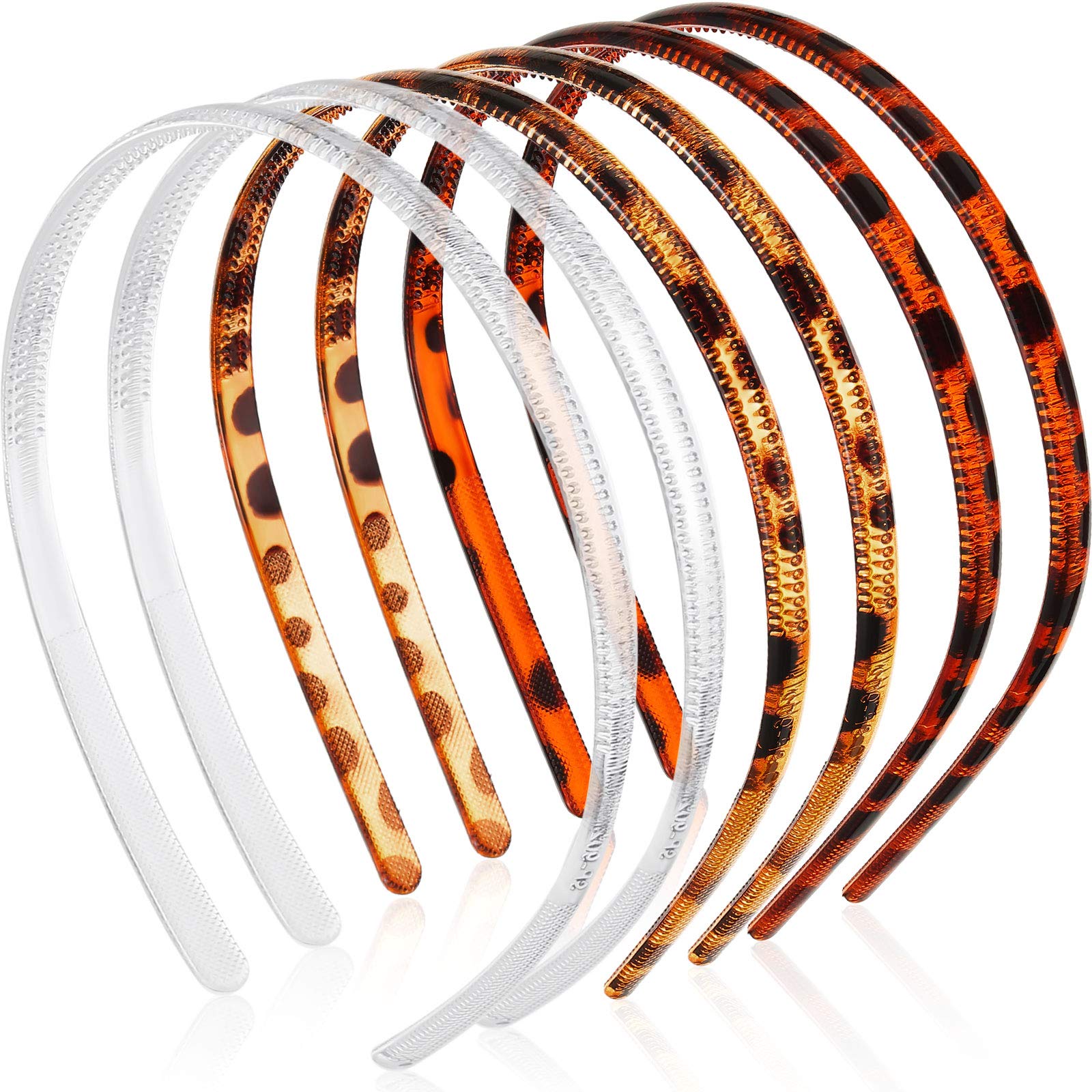 WILLBOND 6 Pack Plastic Plain Headbands with Teeth Comb - Skinny Hair Bands for Women, DIY Hair Accessories - Perfect for Styling, Salon Use, and Everyday Wear