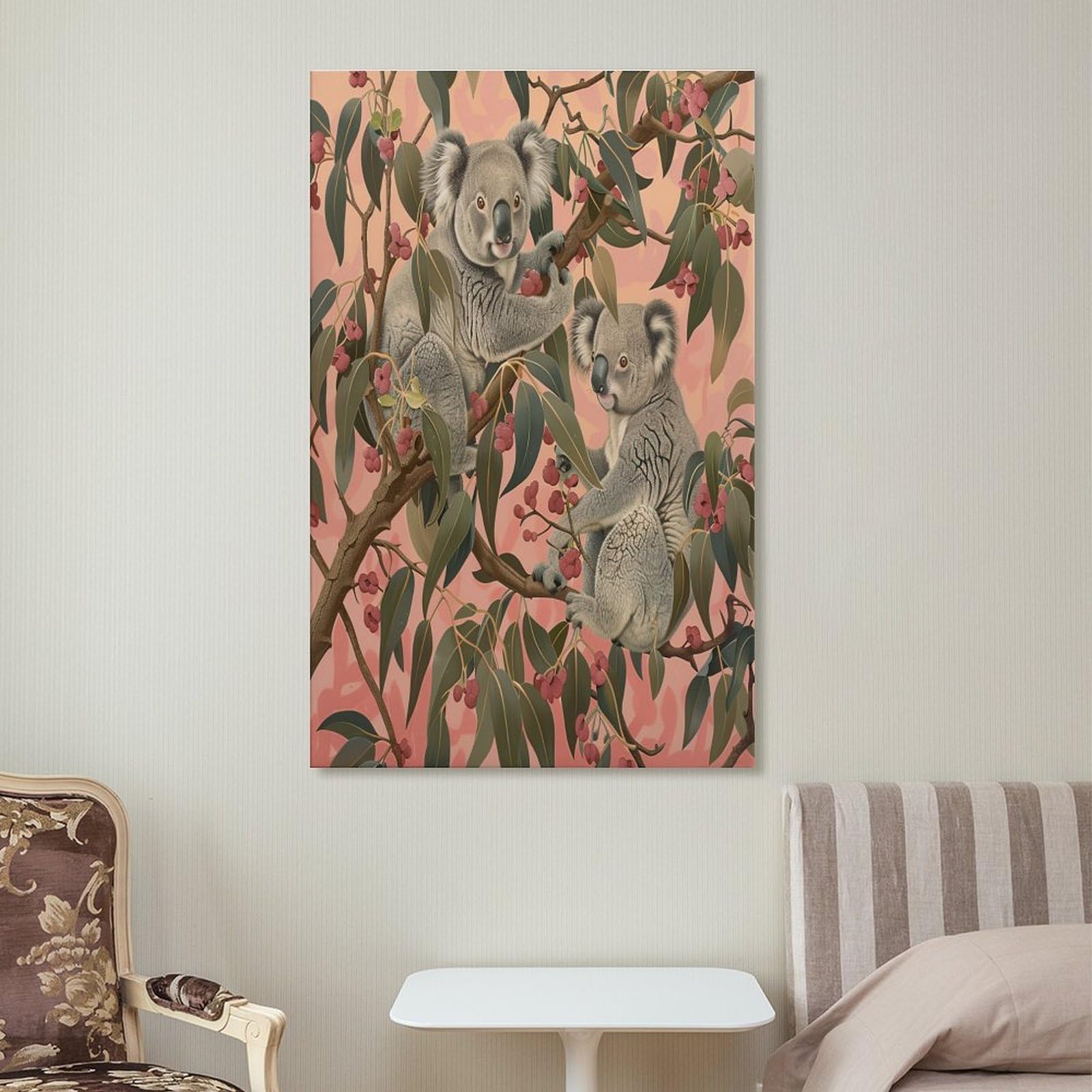 Koala Bear Mother and Baby Canvas Print 24x36 Inch - Cute Animal Wall Art for Living Room, Bedroom, Nursery & Bathroom Décor - Perfect for Modern Homes, Gifts & Wildlife Lovers