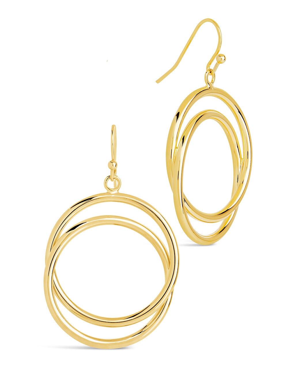 Claudie Interlocking Circle Dangle Earrings for Women - Sterling Silver Geometric Hoop Earrings - Perfect for Parties, Weddings & Everyday Wear