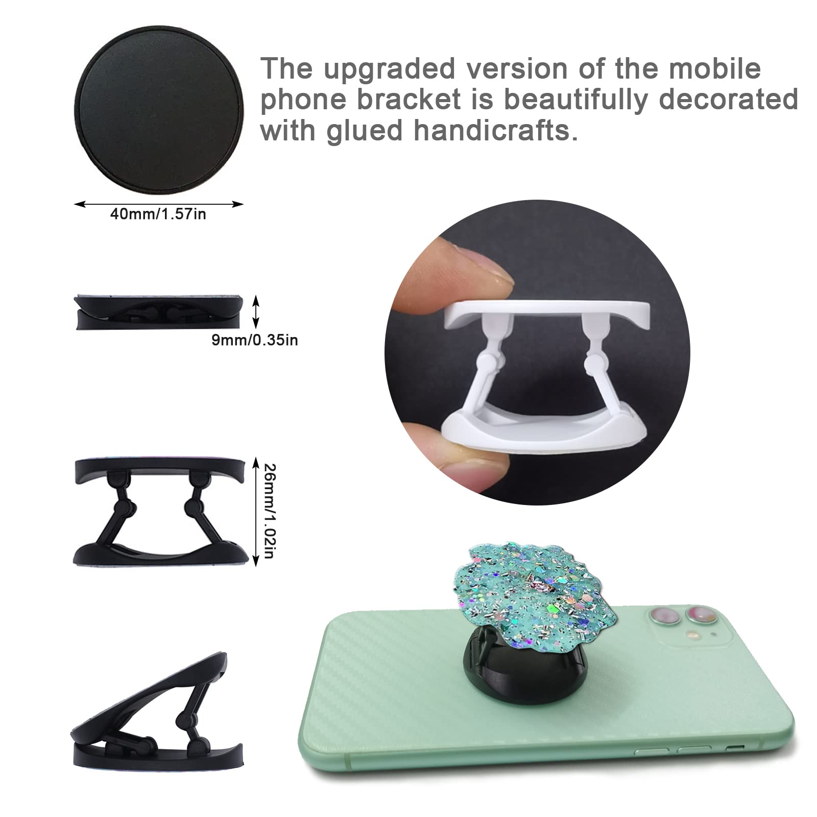 2 Pcs Phone Grip Resin Mold with 20 Pcs Blank Phone Socket Holders - DIY Epoxy Casting Kit for Phone Stand, Finger Grip & Holder - Perfect for Crafting Custom Phone Accessories at Home or Gifts