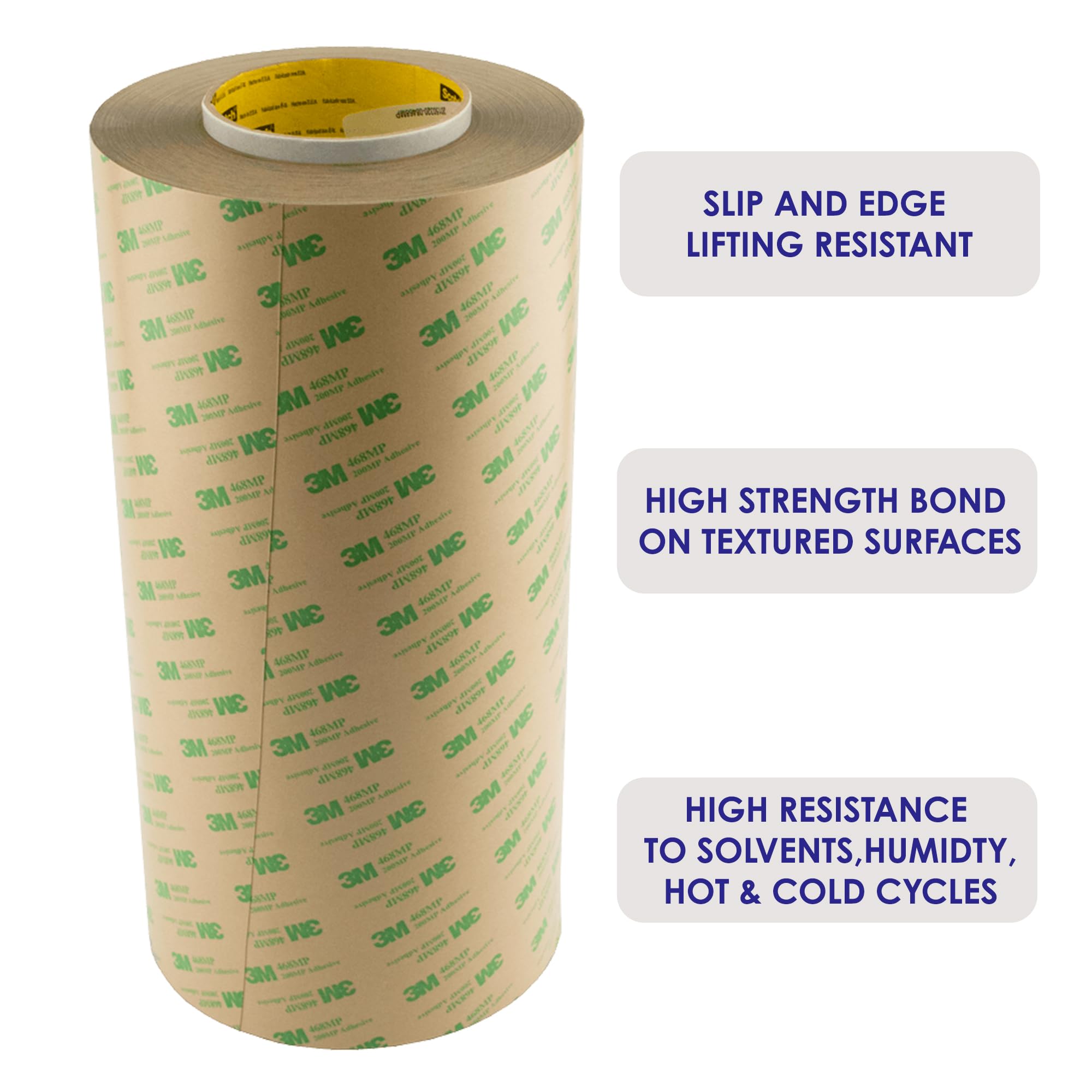 CANOPUS Double Sided Adhesive Transfer Tape - 12in x 20yd Heavy Duty 468MP for Vinyl, Signage & Craft Projects - Perfect for DIY, Decals & Permanent Bonding Applications