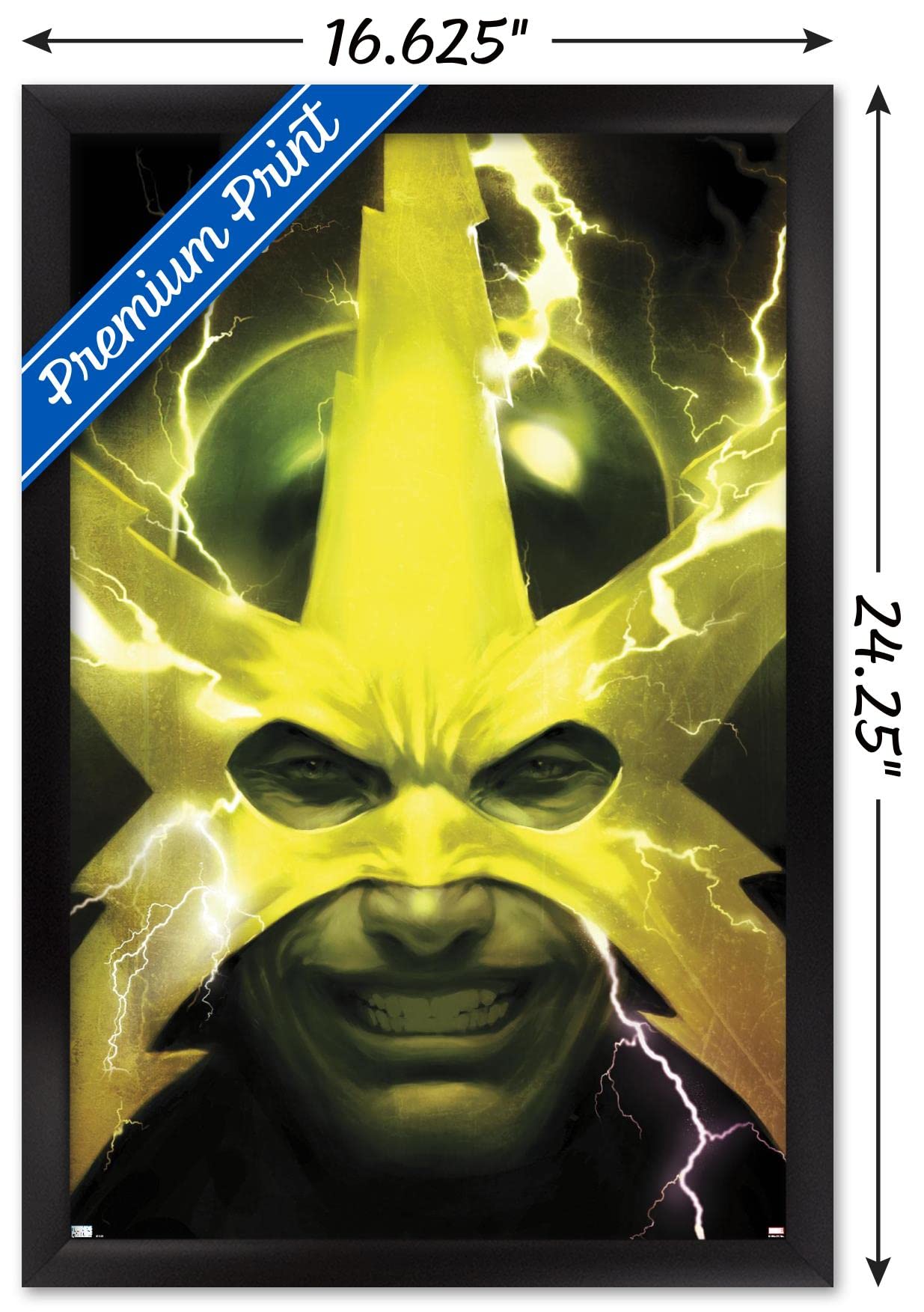 Marvel Comics Electro Web of Spider-Man #2 Wall Poster - 22.4x14.7 Inches Black Framed Superhero Decor | Perfect for Bedroom, Living Room & Comic Book Fan Gifts