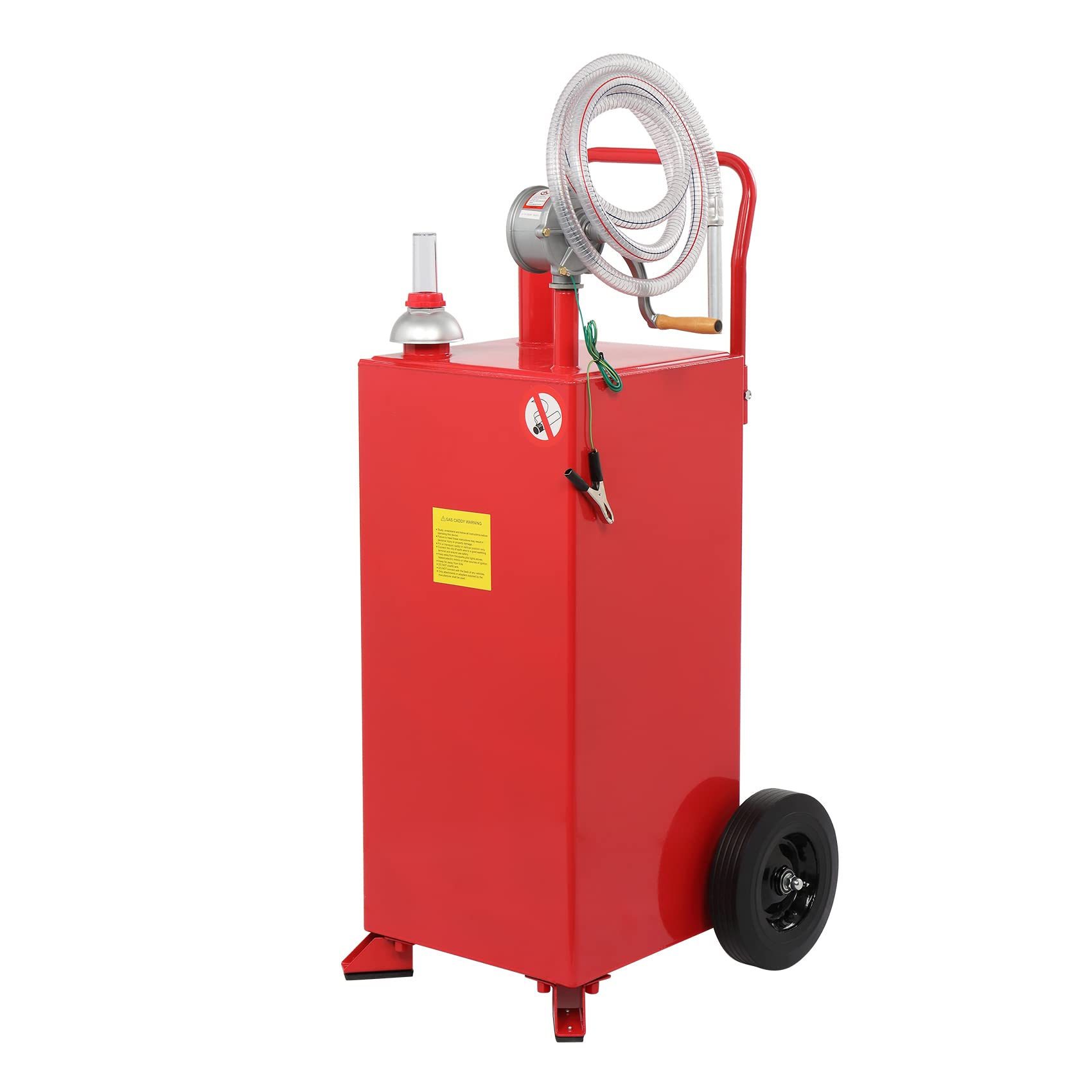 30 Gallon Gas Caddy with Hand Pump - Portable Oil & Diesel Transfer Tank for Cars, Boats, ATVs - 25L Capacity, 80 RPM - Ideal for Garage, Workshop & Outdoor Fuel Storage