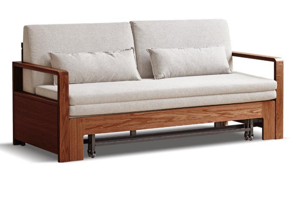74x32.6-77.5x34 inch / 188x82.7-196.8x86.3сm / Walnut sofa bed - gravel white