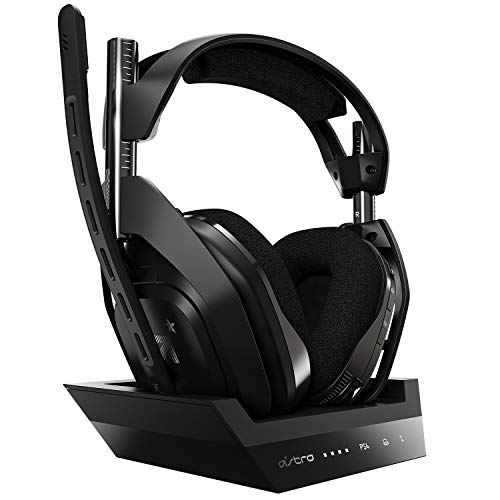 ASTRO Gaming A50 Wireless Headset with Base Station Gen 4 for PS5, PS4, PC & Mac - Black/Silver - Premium Surround Sound for Gaming, Streaming & Virtual Meetings