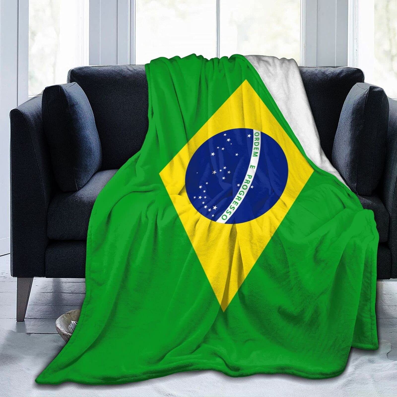 Brazil Flag Fleece Blanket 50