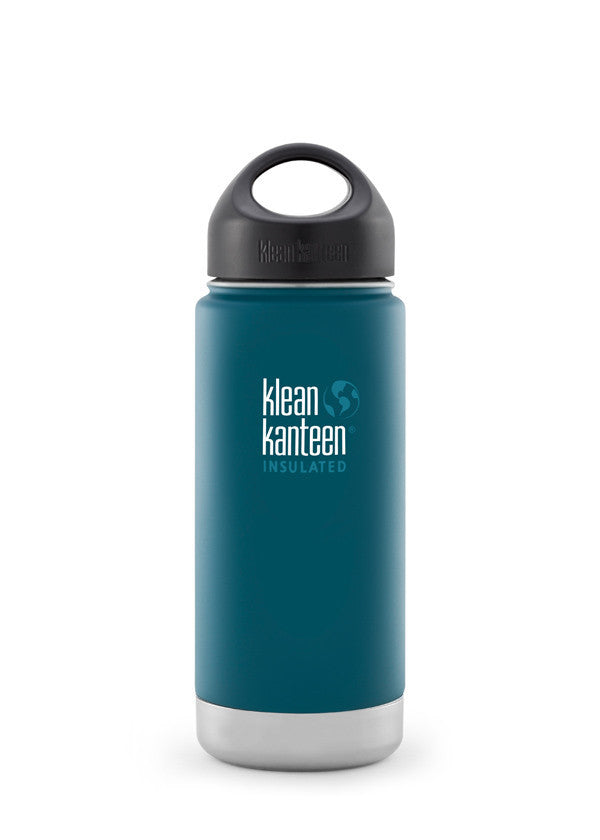 Klean Kanteen 16oz (473mL) Vacuum Insulated Stainless Steel Water Bottle - Wide Mouth, BPA-Free, Hot & Cold Drink Thermos for Hiking, Gym, Office & Outdoor Activities