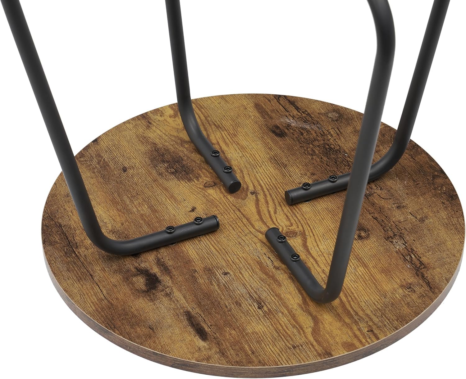 VECELO Small Round Outdoor Side Table - Rust-Resistant Metal Snack Table for Patio, Garden, Balcony, Yard & Living Room - Perfect for Drinks, Snacks & Relaxing Outdoors