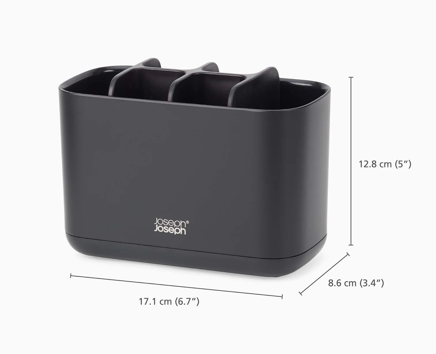EasyStore™ Large Matt Black Toothbrush Holder - Modern Bathroom Organizer for Brushes, Razors & Essentials | Perfect for Countertop, Vanity & Travel