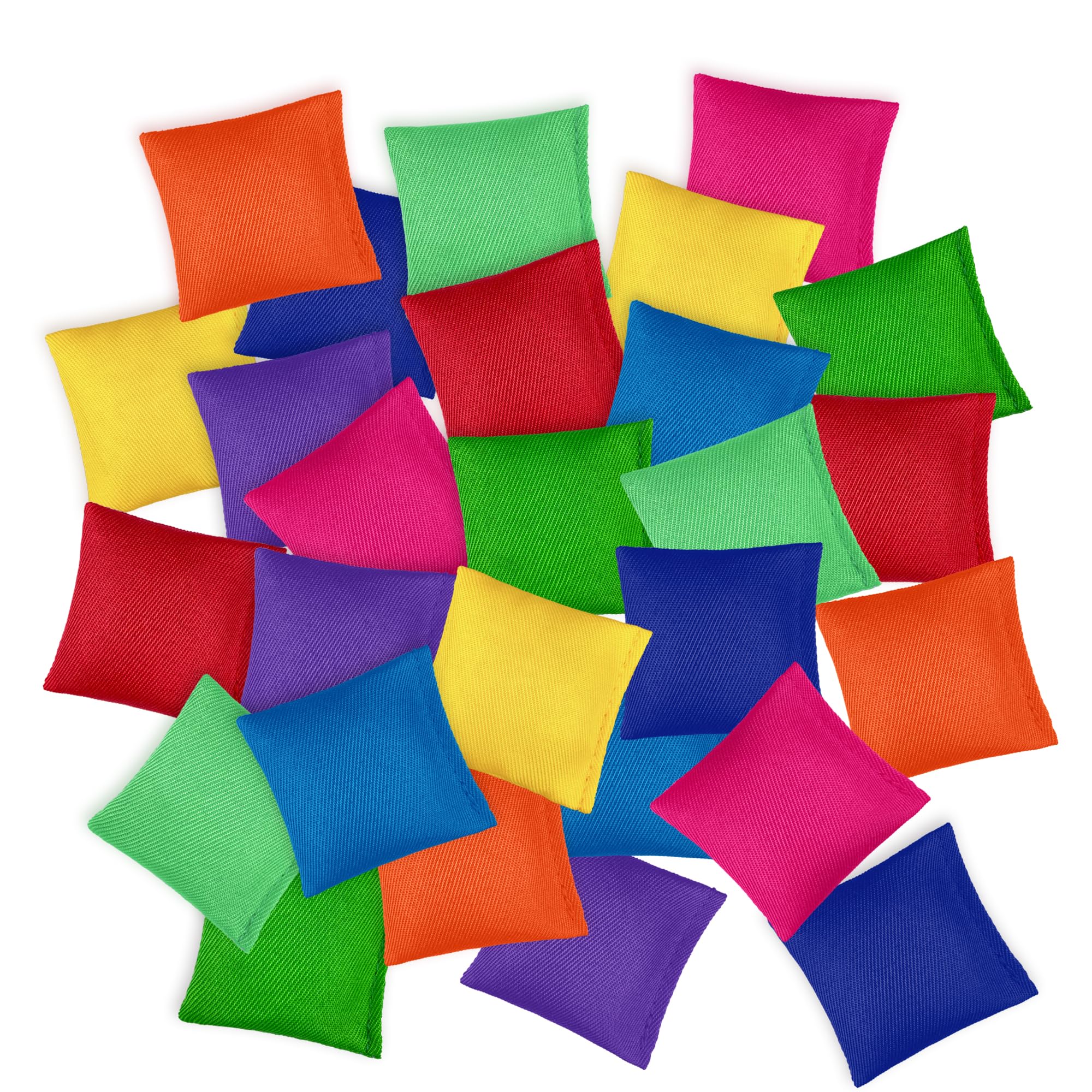 27 PCS Nylon Bean Bags Bulk - Colorful Small Bean Bags for Hand Toss, Outdoor Games, Sports Training & Kids Activities - Perfect for Cornhole, Tossing Games & Backyard Fun