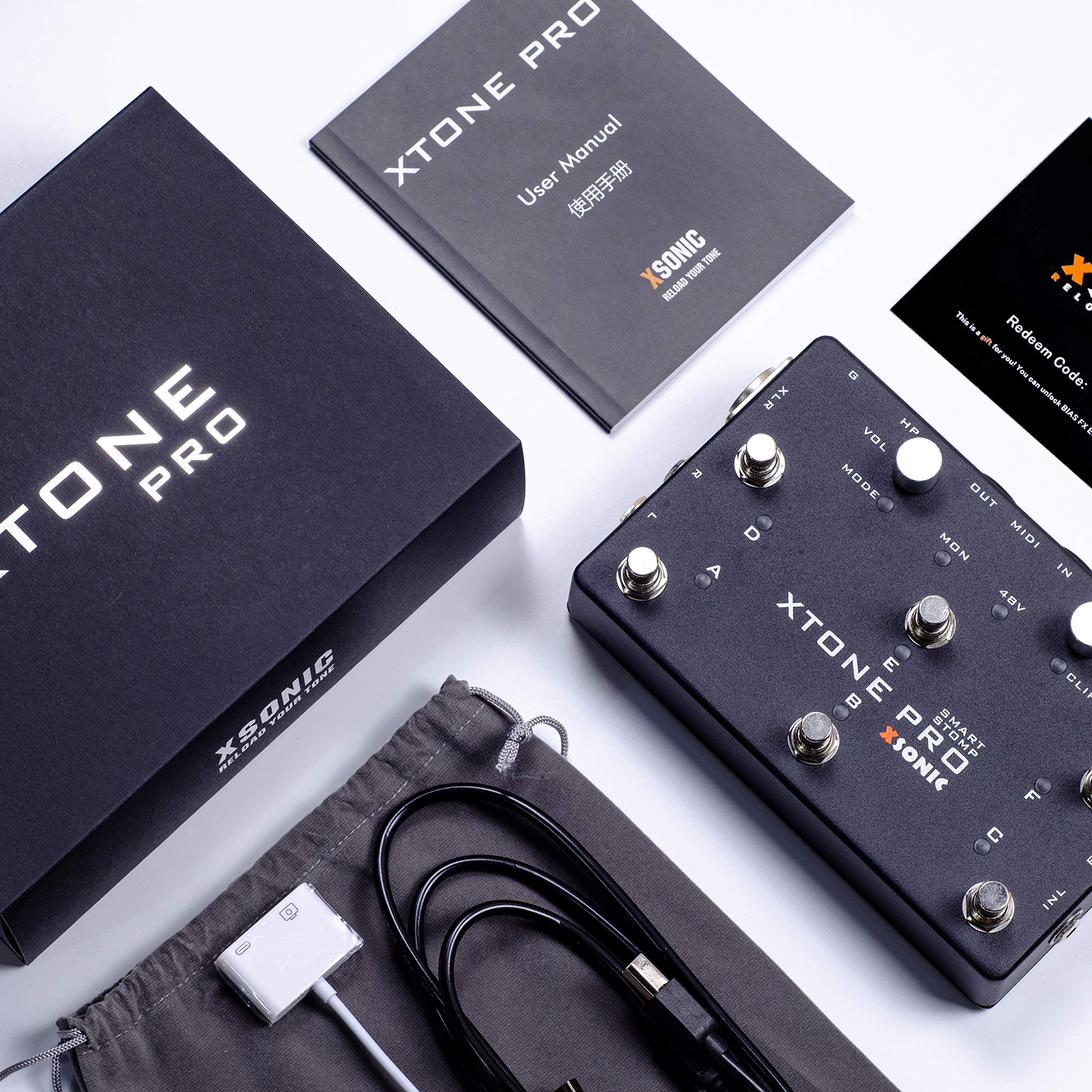 XTONE PRO 192K Professional Audio Interface - Ultra Low Latency 192KHz/114dB with Dual Inputs, Mic Preamp & Expression Pedal for Guitar, Bass & Studio Recording - Perfect for Live Performances, Home Studios & Mobile Music Production