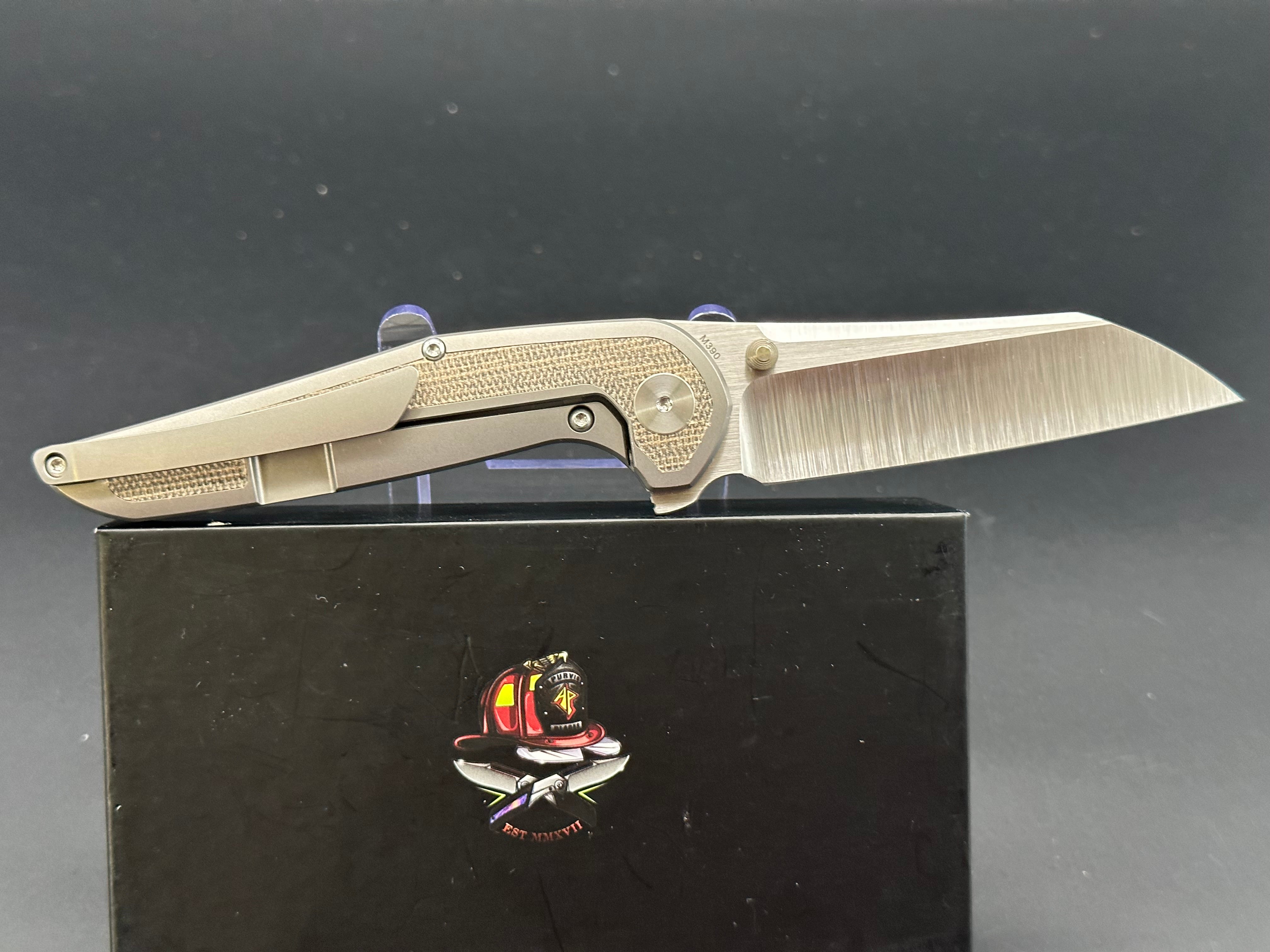 Purvis Progeny Folding Knife - Satin Green Micarta Handle - EDC Pocket Knife for Outdoor, Camping, and Everyday Carry