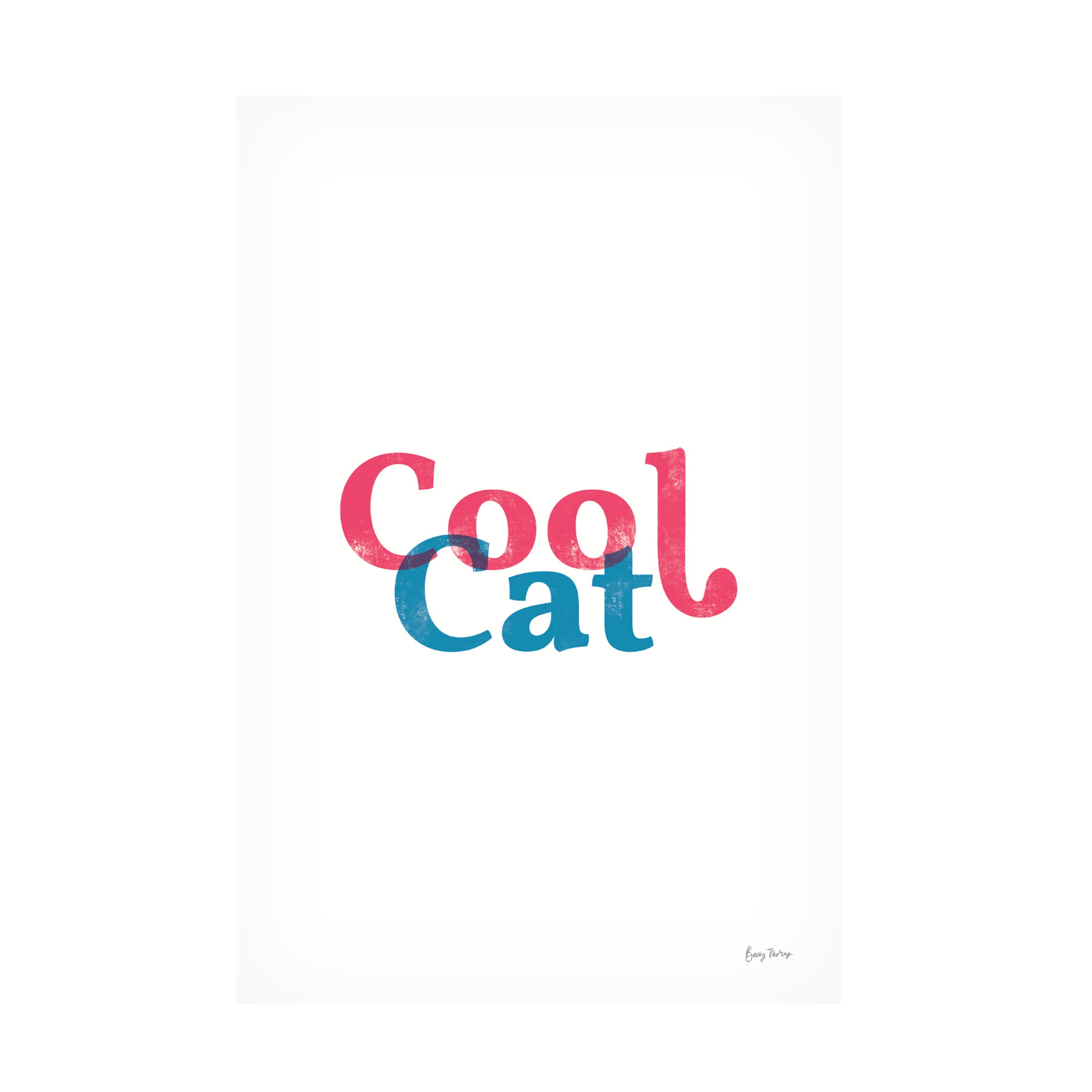 Rainbow Cool Cat Canvas Art by Becky Thorns - 16x24 Inch Modern Abstract Wall Decor for Living Room, Bedroom & Office - Vibrant Pop Art Home Décor