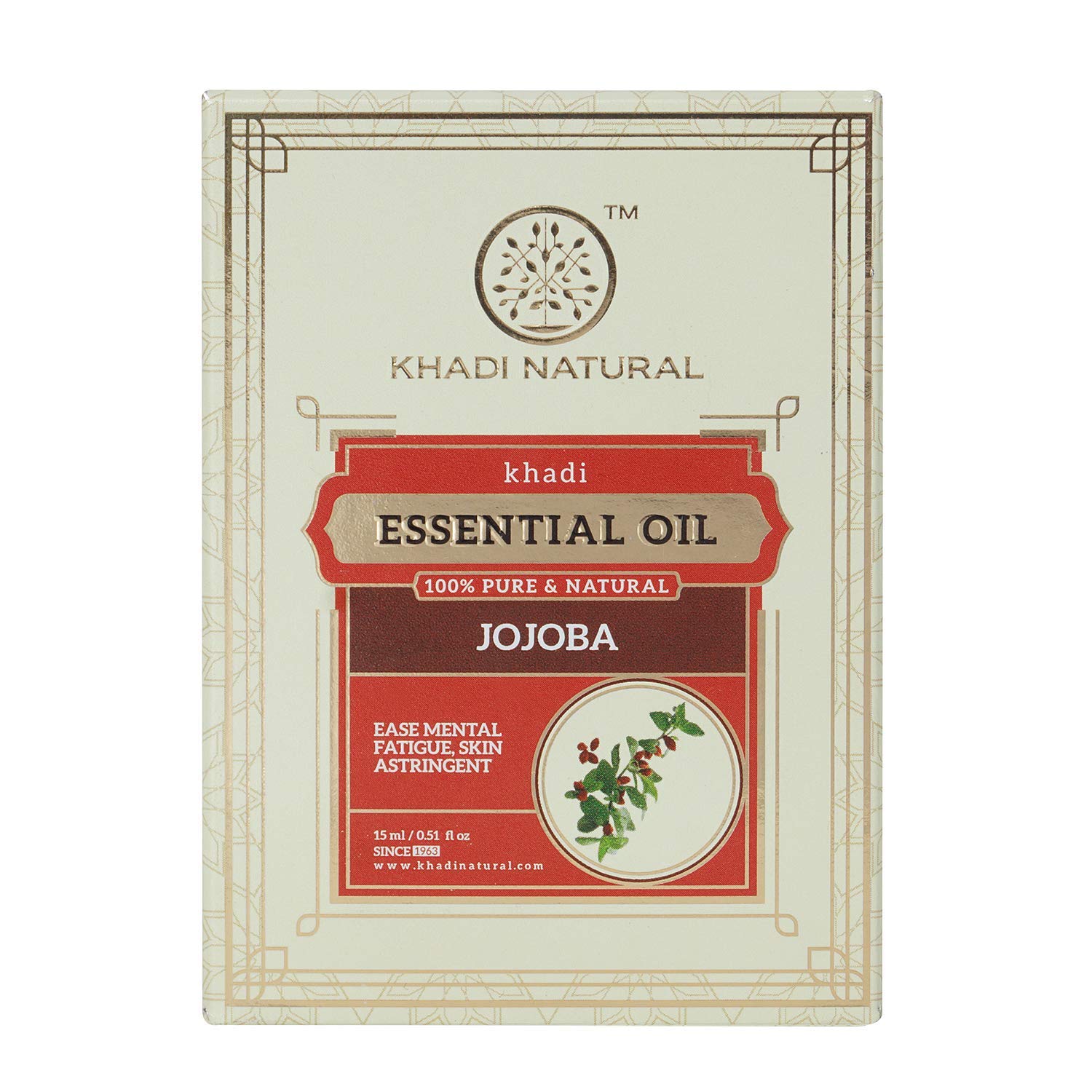 KHADI NATURAL 100% Pure Jojoba Essential Oil, 10ml - Hydrating & Nourishing for Skin & Hair Care, DIY Beauty Recipes