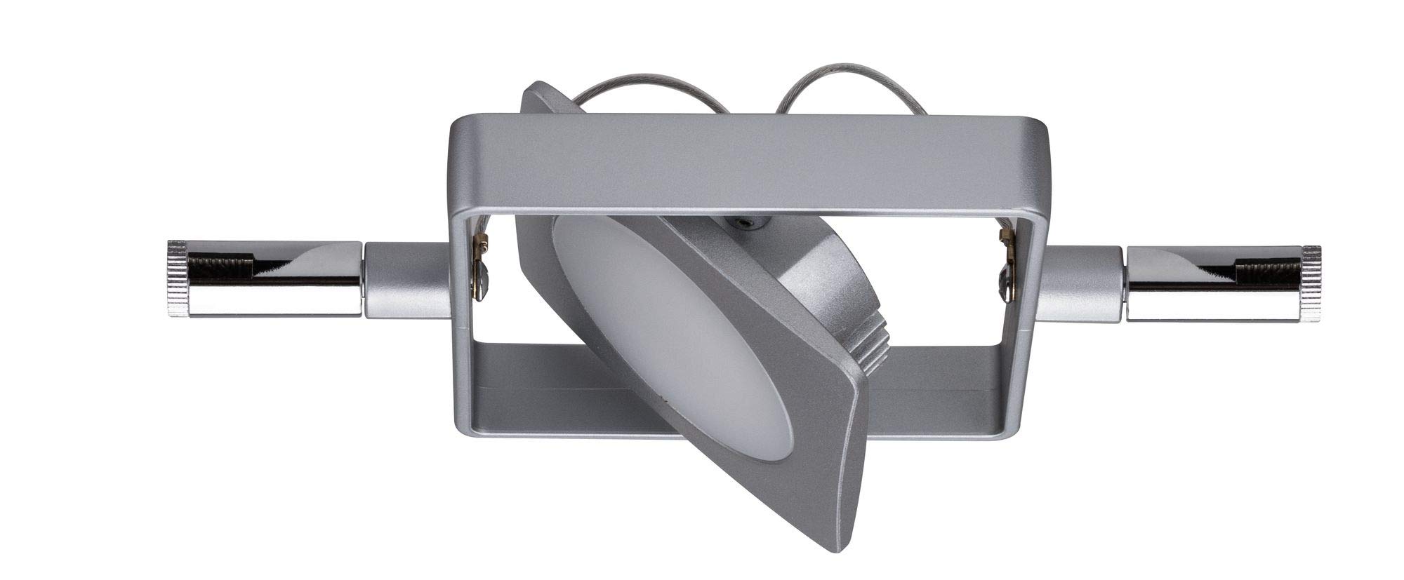 Paulmann 941.07 MacLED Tension Wire Lighting System - 4 Square Spotlights with 10m Cable & Transformer - 16W 2700K Chrome Indoor Ceiling/Wall Lights [Energy Class A+] - Perfect for Modern Homes, Retail Displays & Gallery Lighting