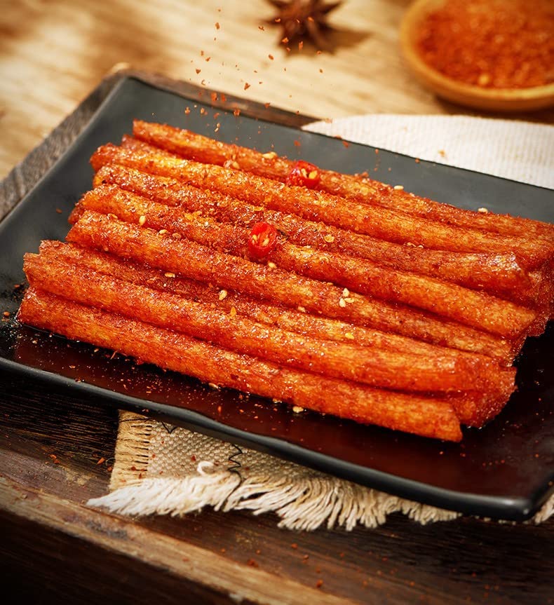 Spicy Strip Small Gluten Snacks - Sweet & Spicy Chinese Instant Snack Gift (3 Bags, Handmade) | Perfect for Office Snacking, Movie Nights & Asian Food Lovers