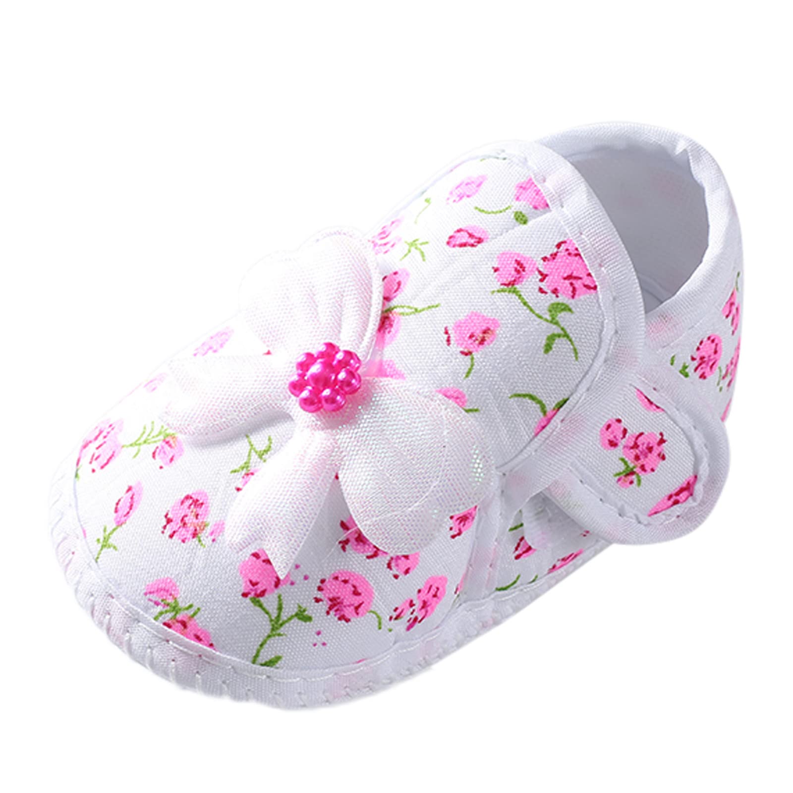 Toddler Girls Soft Bow Princess Sandals for Walking & Play (Pink)
