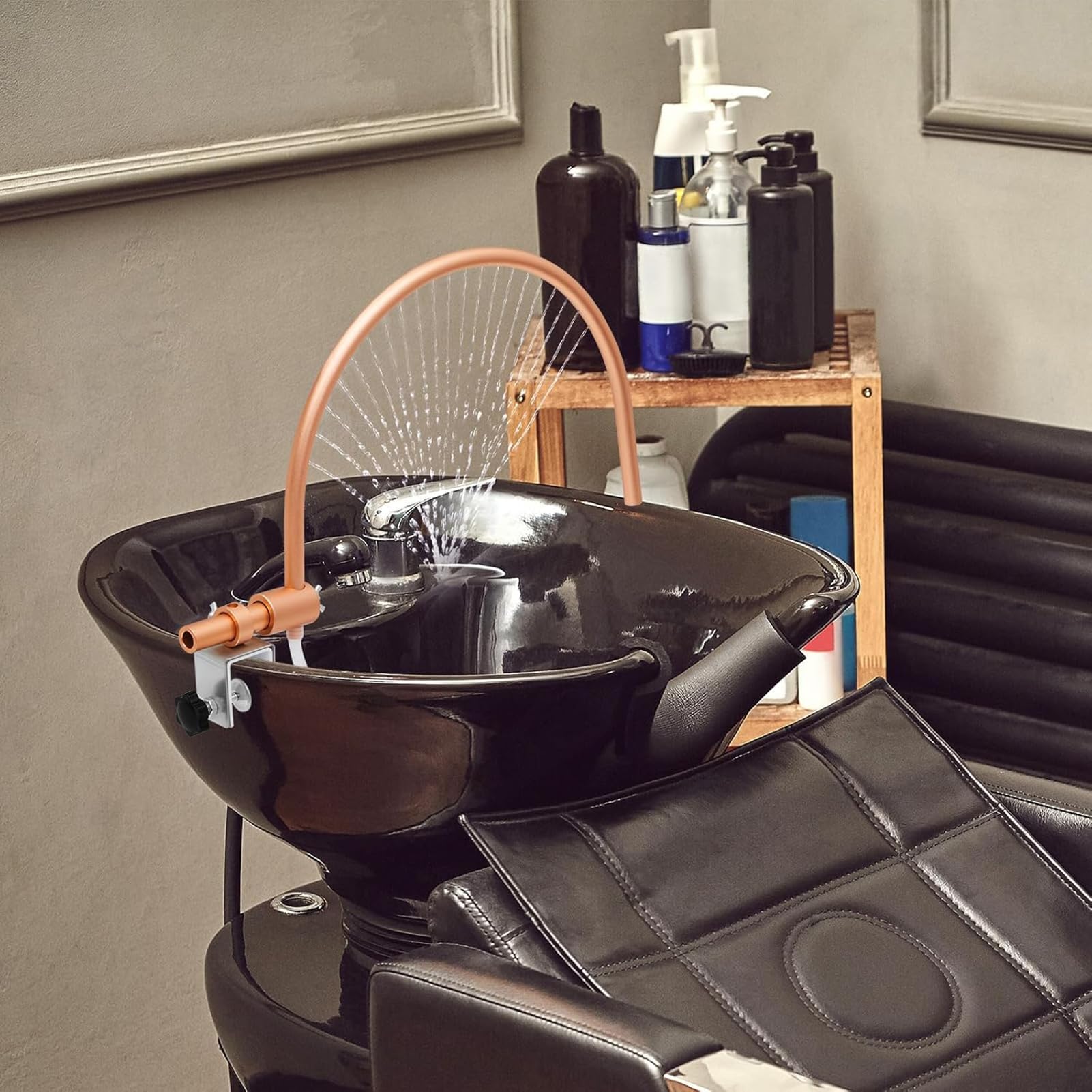Portable Head Spa Water Circulation Rack with 180° Waterfall Design & Built-in Pump - Salon Shower Head for Relaxing Scalp Massage & Hair Care at Home or Spa