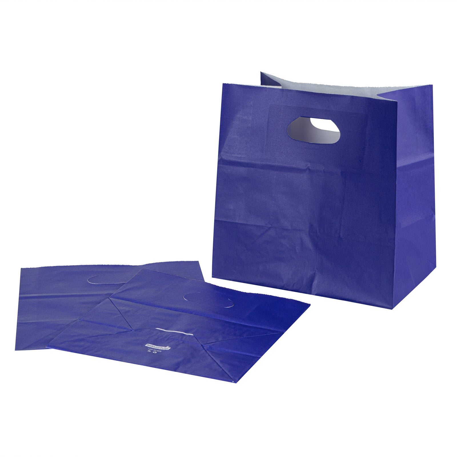Eco-Friendly Purple Rectangle Takeout Bags with Handles - 11