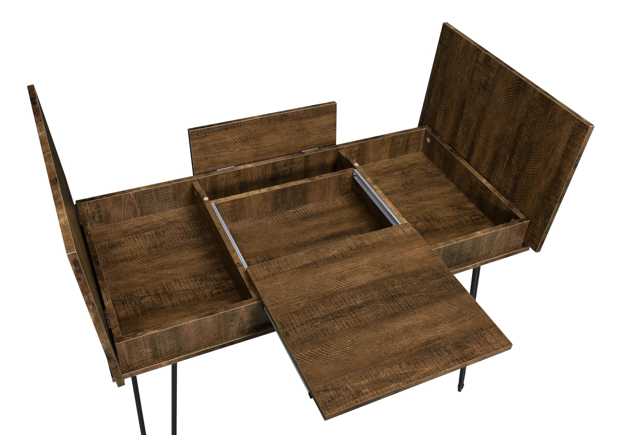 Coaster Furniture Sheeran 4-Drawer Writing Desk with Hidden Storage - Rustic Amber Finish - 47.25