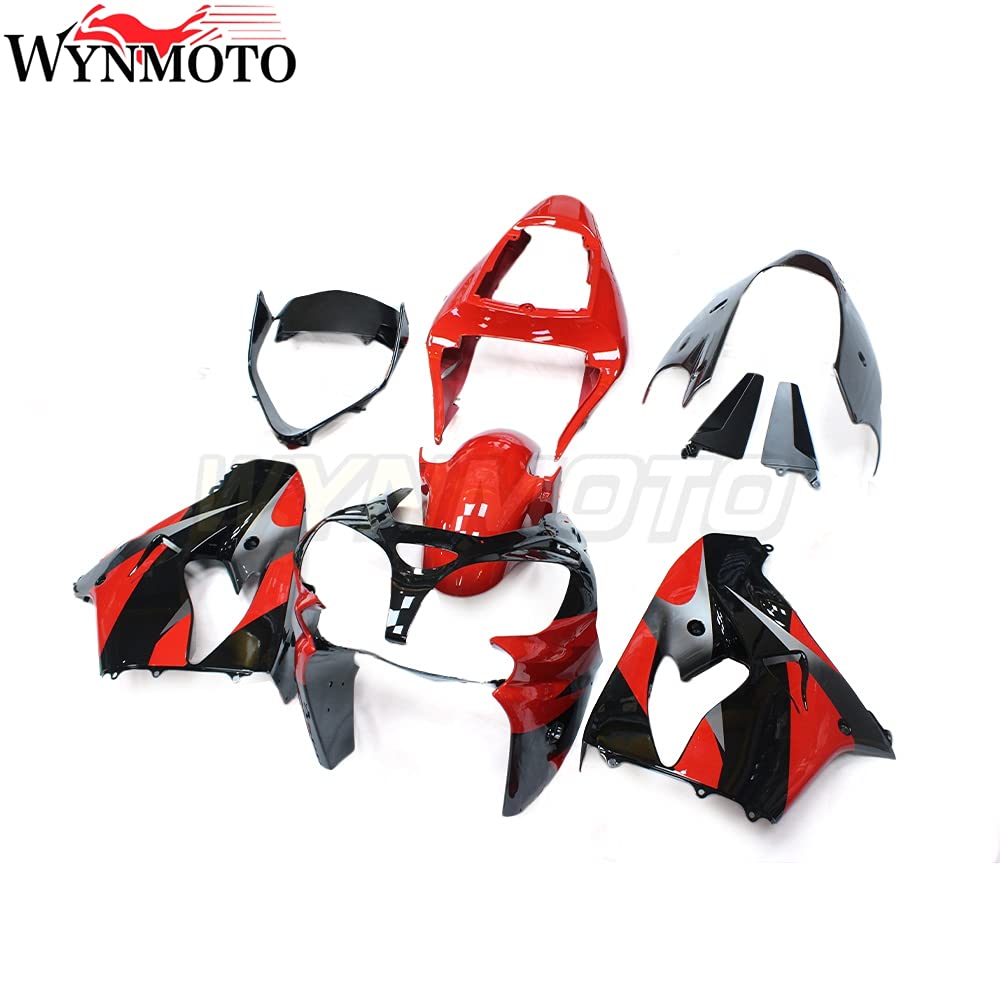 Kawasaki ZX-9R 2002-2003 Motorcycle Fairing Kit - Red & Black ABS Plastic Bodywork | Perfect Fit Replacement for ZX9R 02-03 Models | Ideal for Racing, Street Riding & Bike Restoration