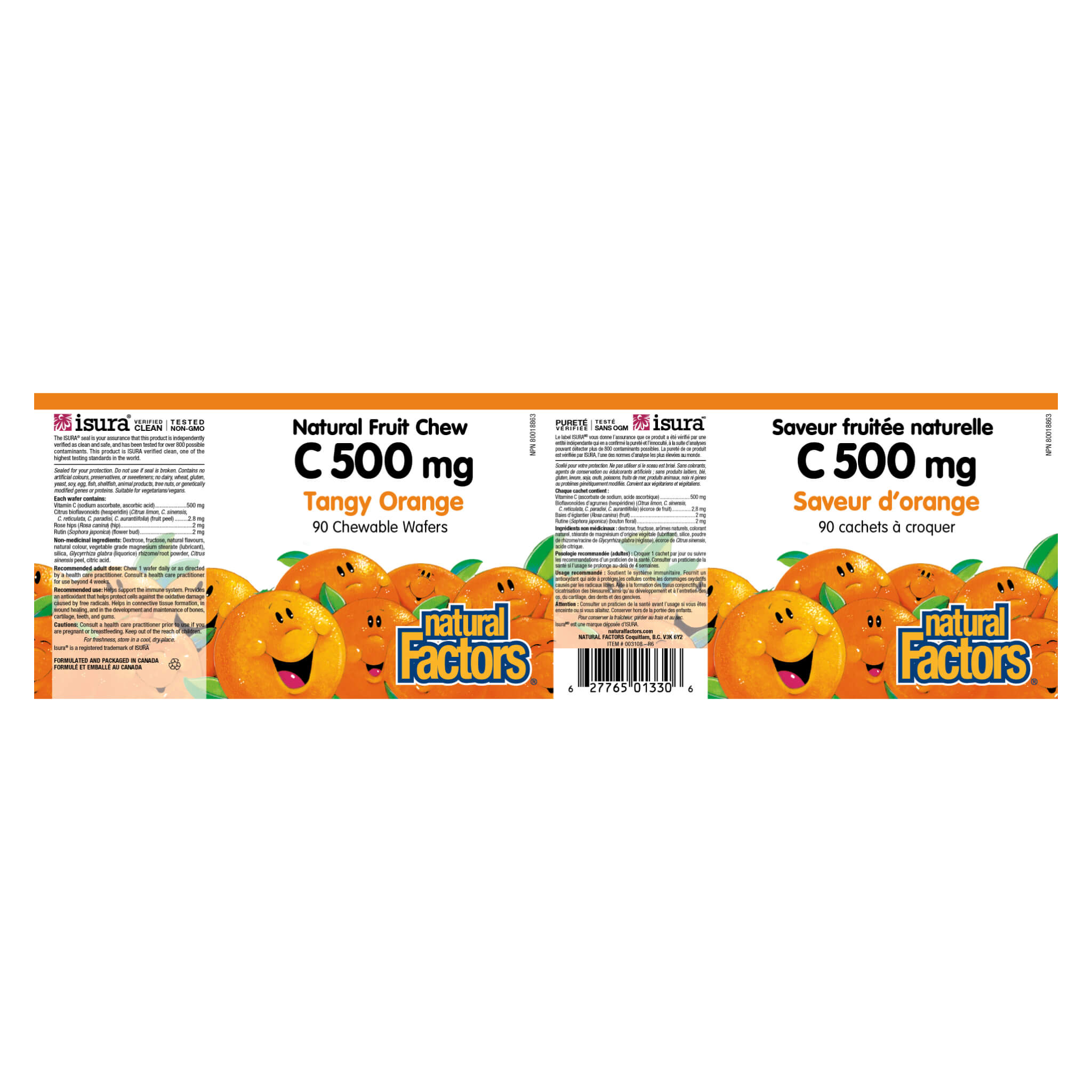 100% Natural Vitamin C 500mg Chewable Fruit Gummies - Immune Support & Antioxidant Boost for Adults & Kids - Perfect for Daily Wellness, Travel & On-the-Go Nutrition