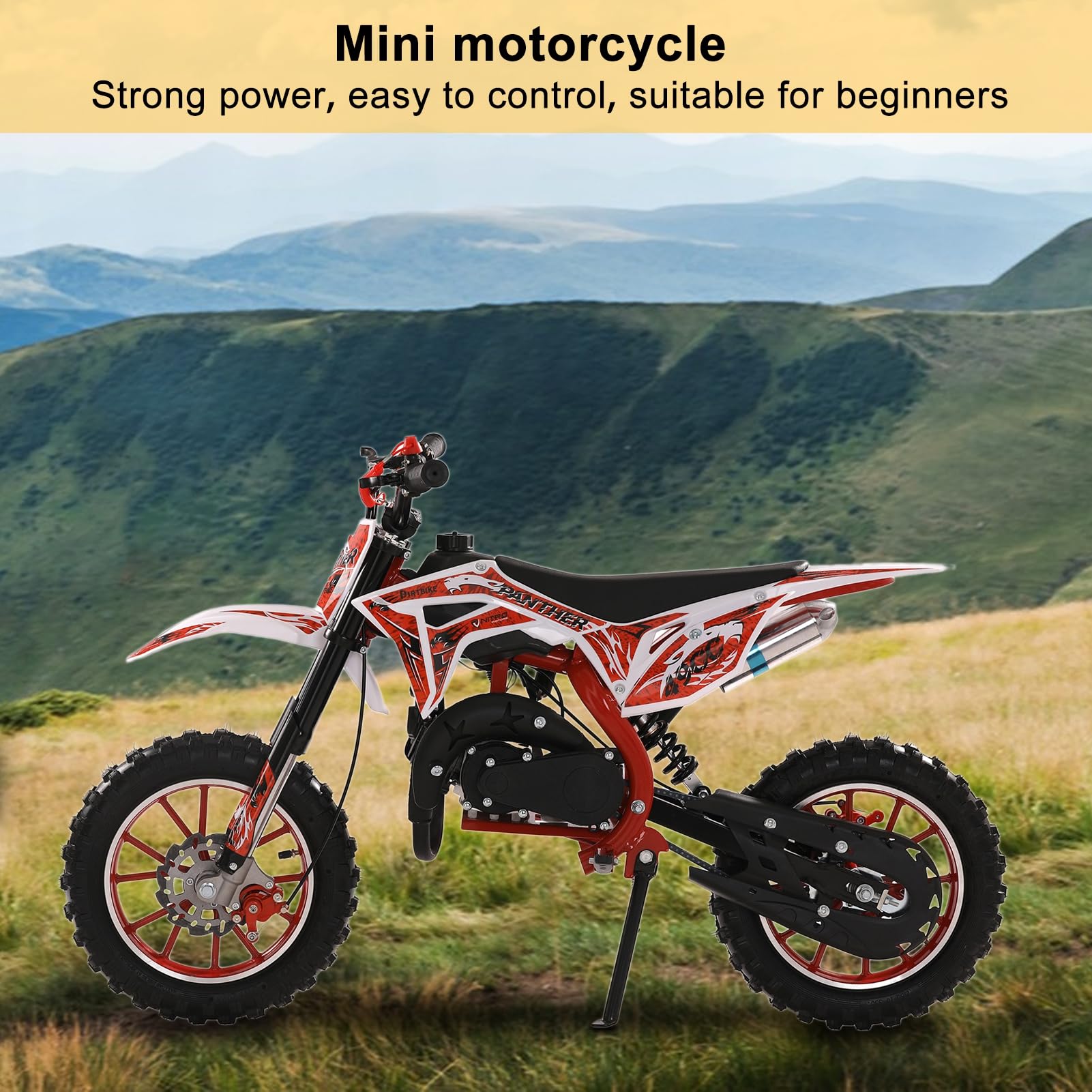 **49CC Kids Dirt Bike - Gas-Powered 2 Stroke Mini Motocross Bike for Boys & Girls Ages 13+ | 10
