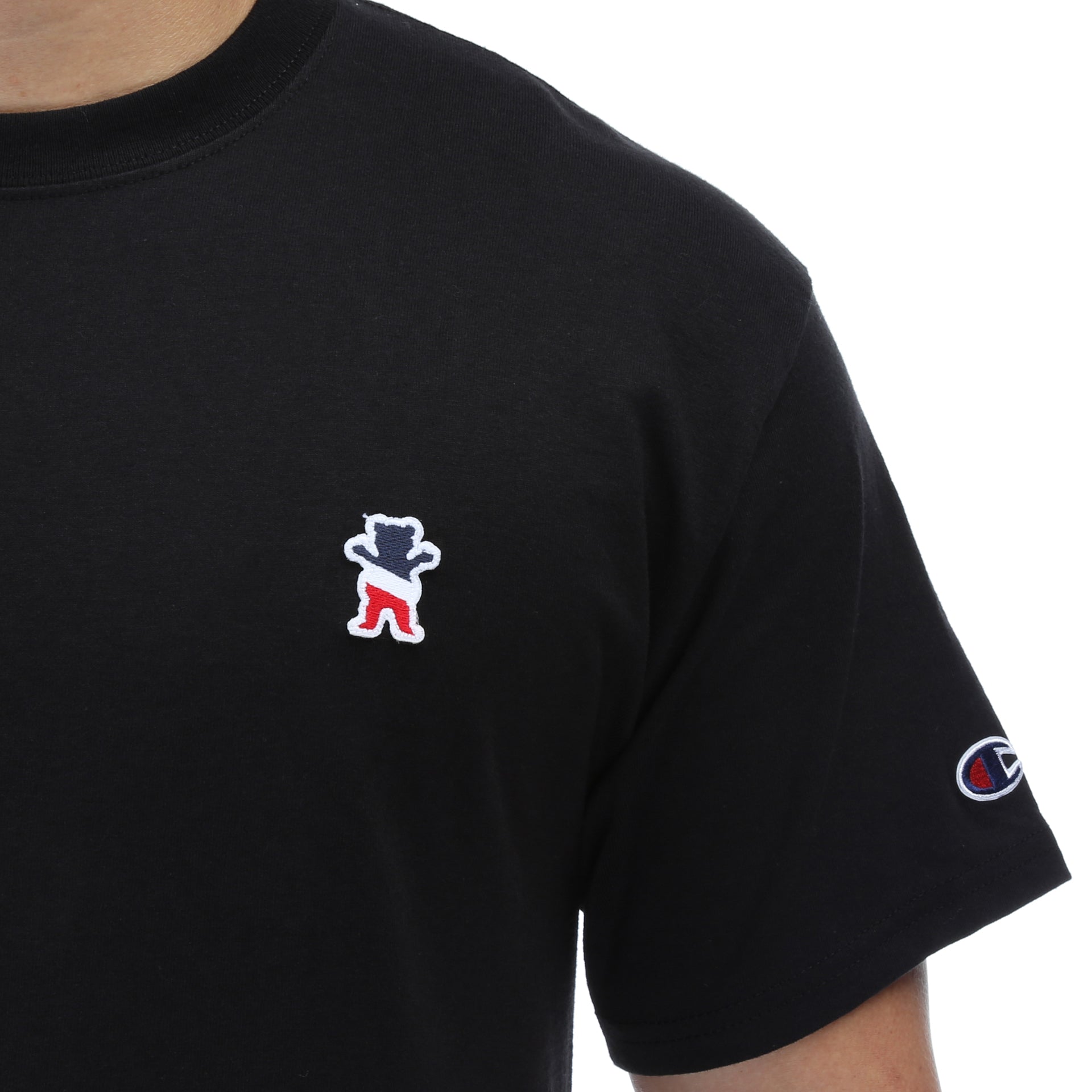 Grizzly x Champion Full Court Press Tee - Black Cotton T-Shirt for Men | Basketball & Streetwear Fashion | Gym, Casual Wear & Sports Outfits