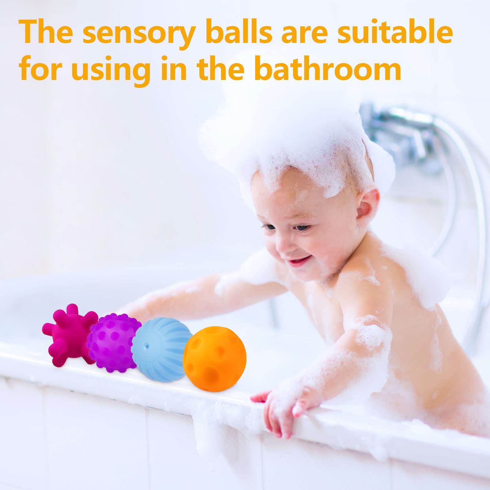Baby Sensory Balls Set - Soft Textured Massage Toys for Toddlers 1-3 - Perfect for Early Learning & Playtime