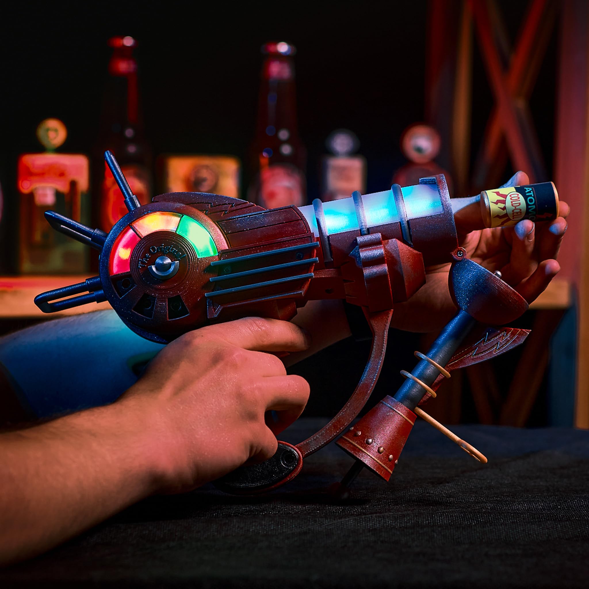 Ray Gun LED Lights Replica - Call of Duty Zombies Prop for Cosplay & Collectibles (Includes Ray Gun + Zombie Stand) | Perfect for Halloween Costumes, Gaming Room Decor, and Collector Displays