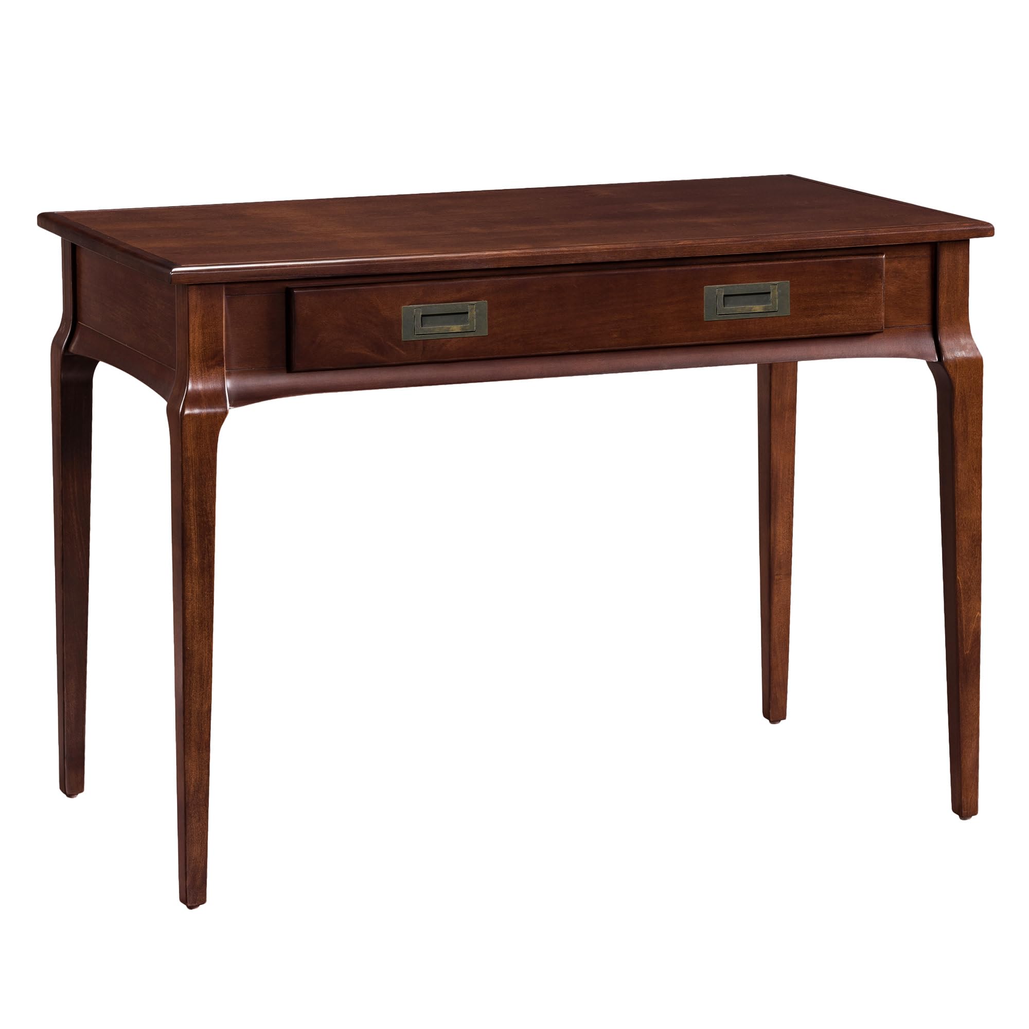 Leick Home Stratus Solid Wood Laptop Writing Desk with Drop Front Keyboard Drawer - Space-Saving Home Office Desk in Heartwood Cherry (22400) | Perfect for Small Spaces, Remote Work & Study Rooms