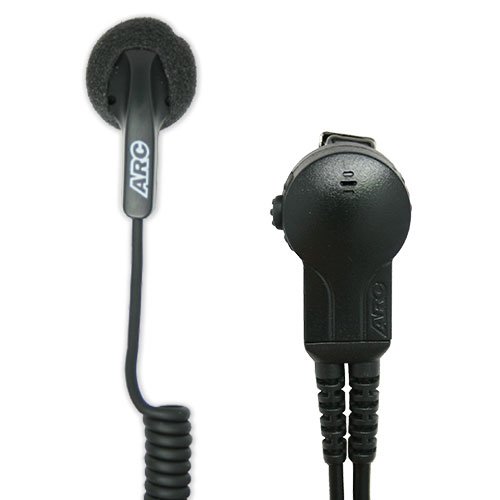 ARC G33005 Earbud Headset with Lapel Microphone - Compatible with Motorola CP200, BPR40 & Other 2-Pin Radios (See Compatibility List) - Ideal for Security, Construction & Outdoor Communication