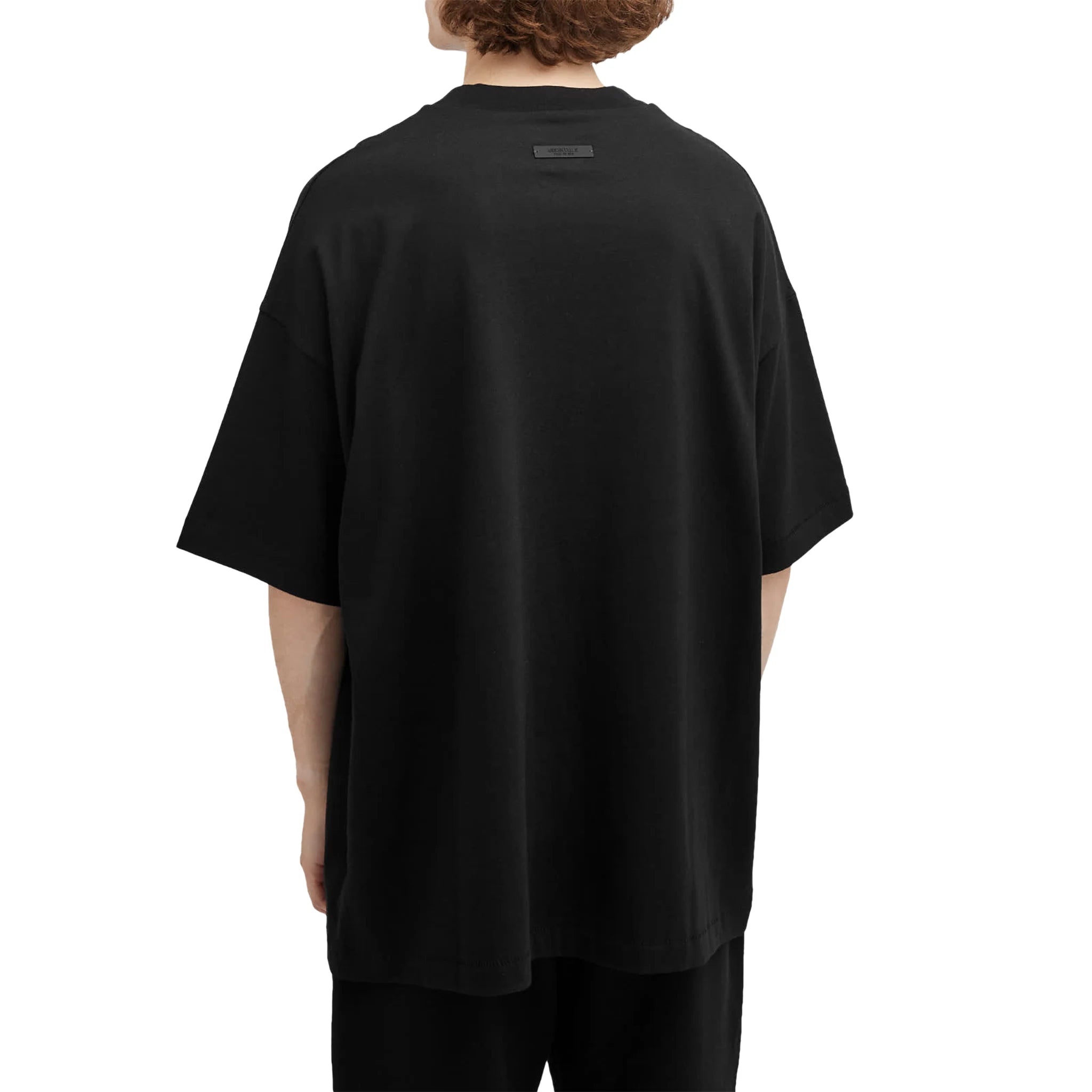 Fear of God Essentials Jersey Crewneck Black T-Shirt for Men | FW24 Collection | Casual Streetwear & Layering Staple