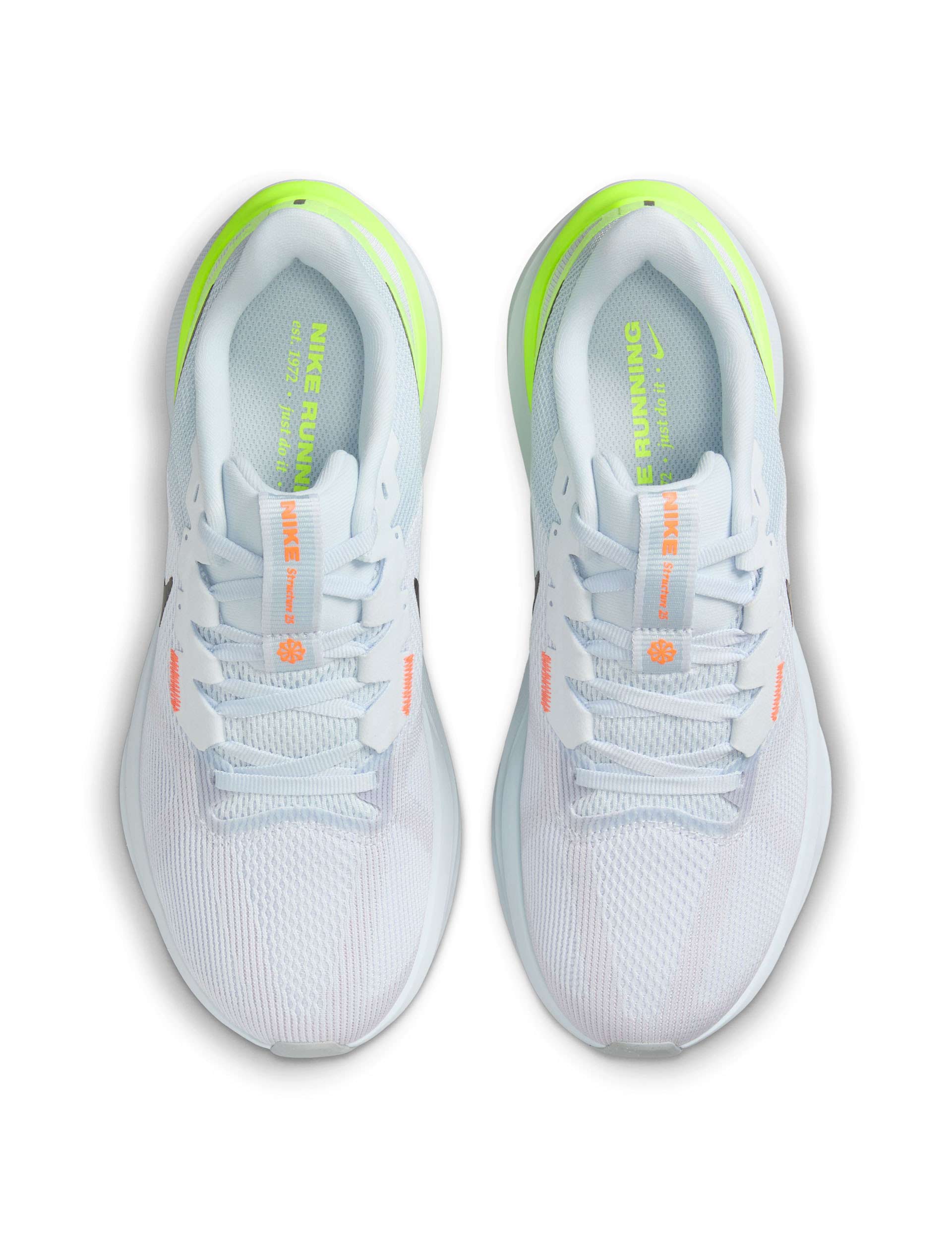 Structure 25 Running Shoes for Men - Lightweight Blue Tint/Volt/Total Orange/Black Athletic Sneakers - Perfect for Jogging, Gym Workouts & Casual Wear
