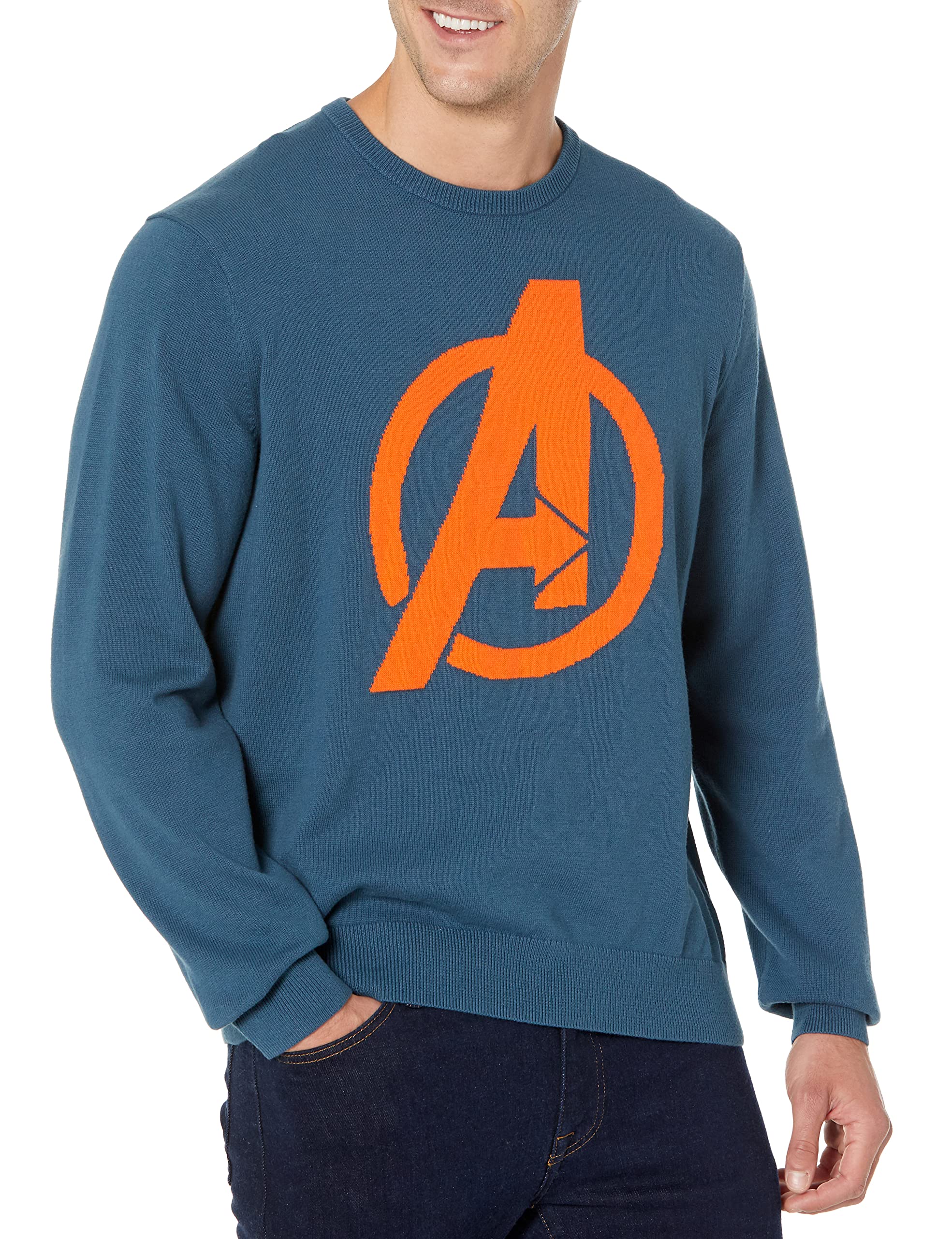 Disney Marvel Star Wars Men's Crewneck Sweater | Soft Cotton Knit Pullover | Casual Wear & Gift for Fans | Perfect for Cosplay, Movie Nights & Everyday Comfort