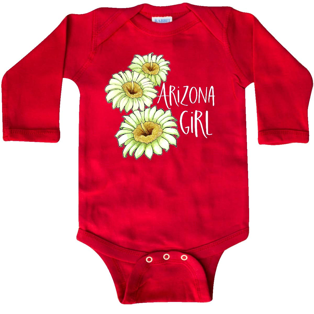 Inktastic Arizona Girl Saguaro Cactus Flowers Long Sleeve Baby Bodysuit - Soft Cotton Creeper for Newborns & Infants - Perfect for Family Photos, Desert Adventures & Everyday Wear