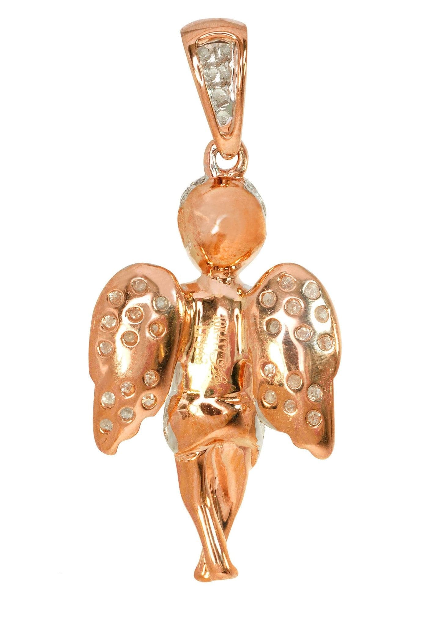 Diamond Angel Pendant Necklace - 3.97g 14K Gold with 0.56 Carat Genuine Diamonds | Elegant Jewelry Gift for Women | Perfect for Anniversaries, Birthdays & Special Occasions