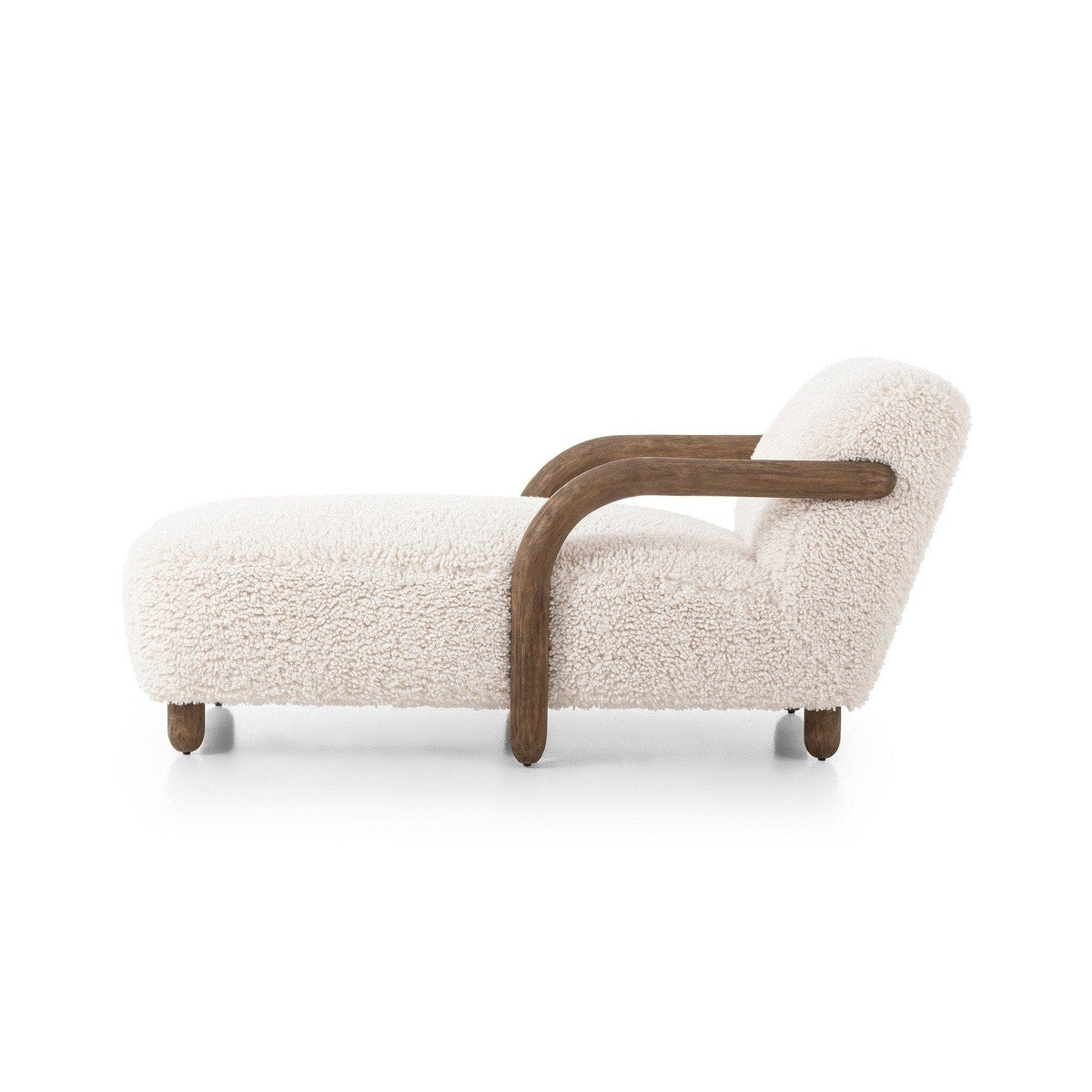 Amelia Chaise Sofa - Andes Natural Fabric Upholstered Lounge Chair for Living Room, Bedroom & Office - Modern Comfortable Seating for Relaxing & Reading