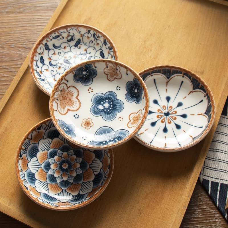 TuYines 6-Piece Porcelain Tapas Dishes Set - 10cm Small Ceramic Bowls for Snacks, Sauces, Sushi & Soy Dipping | Perfect for Entertaining, Appetizer Serving & Home Dining Decor