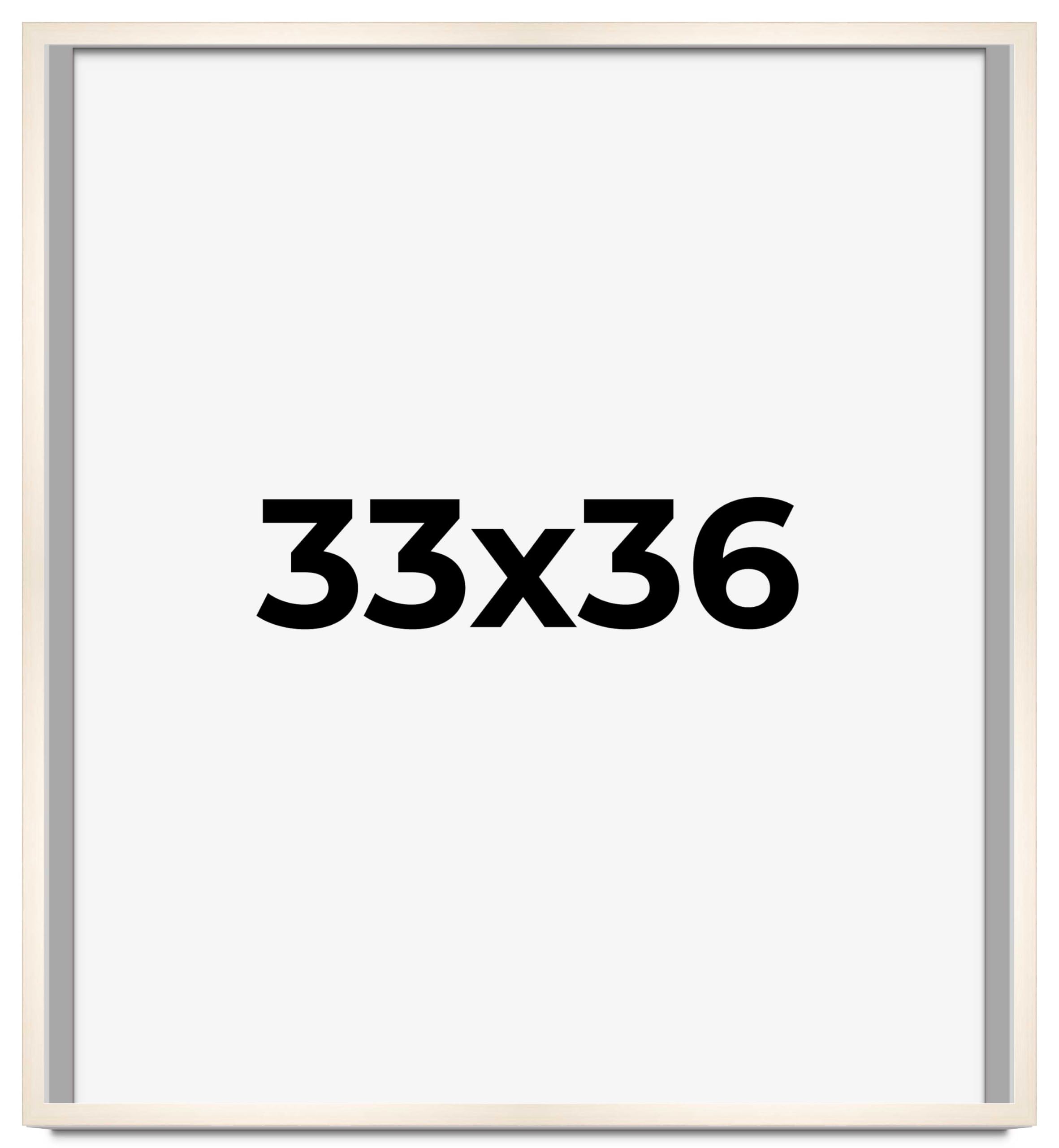 CountryArtHouse 33x36 Inch Whitewashed Solid Wood Picture Frame - 0.8125 Inch Moulding Width with UV Acrylic Plexiglass, Acid-Free Foam Backing & Hanging Hardware - Perfect for Wall Art, Family Photos & Home Decor
