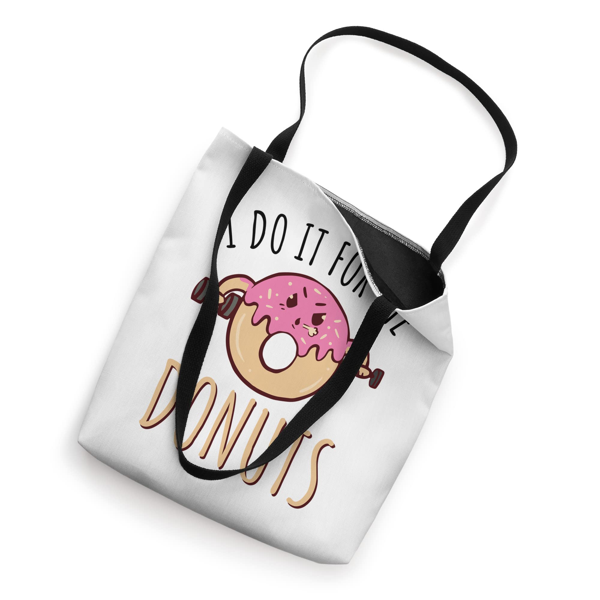 I Do It For The Donuts Tote Bag - Cute & Durable Cotton Canvas Shopping Bag - Perfect for Groceries, Beach Trips & Work Commute