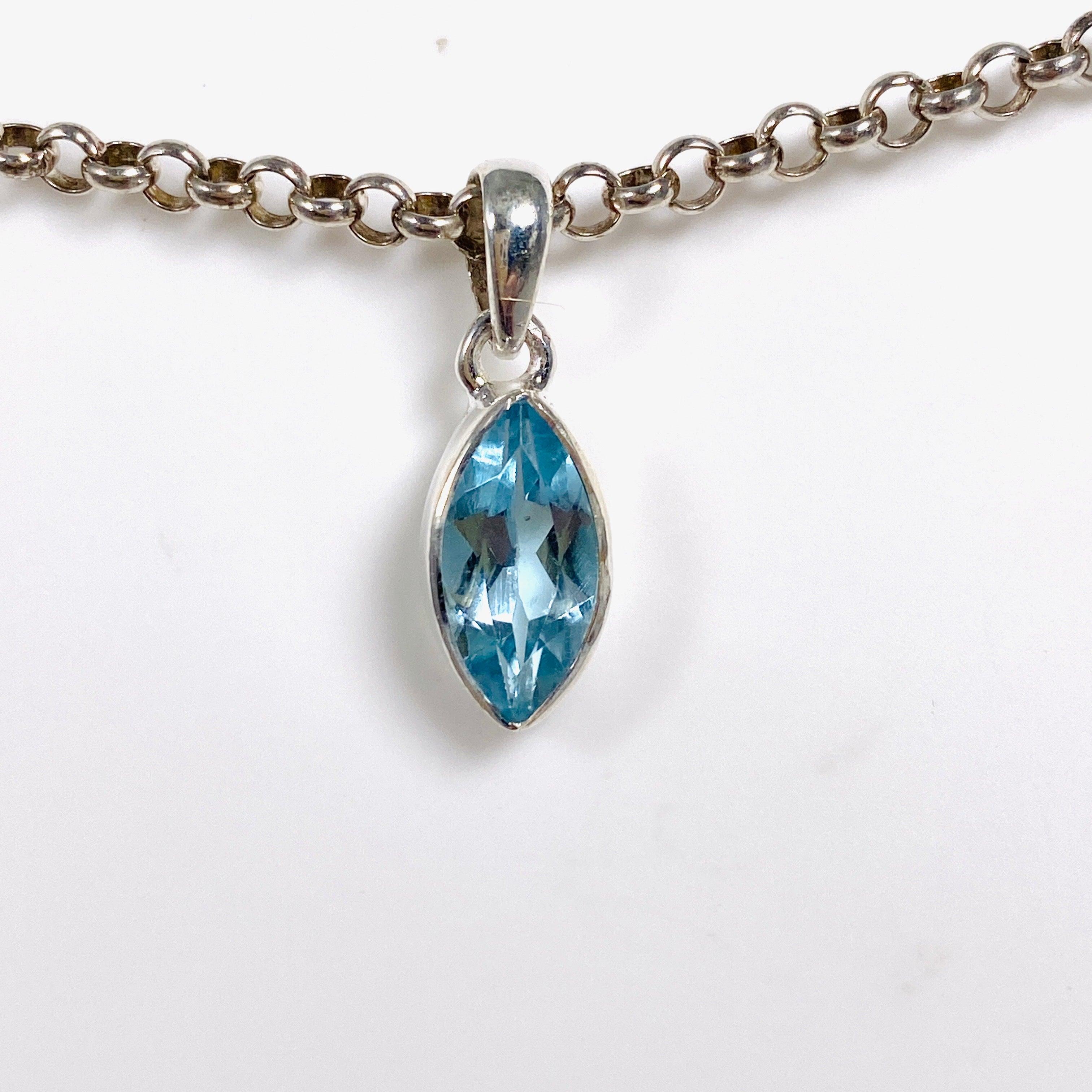 Elegant Faceted Marquise Pendant Necklace G2126M - Perfect for Women's Daily Wear, Parties & Special Occasions
